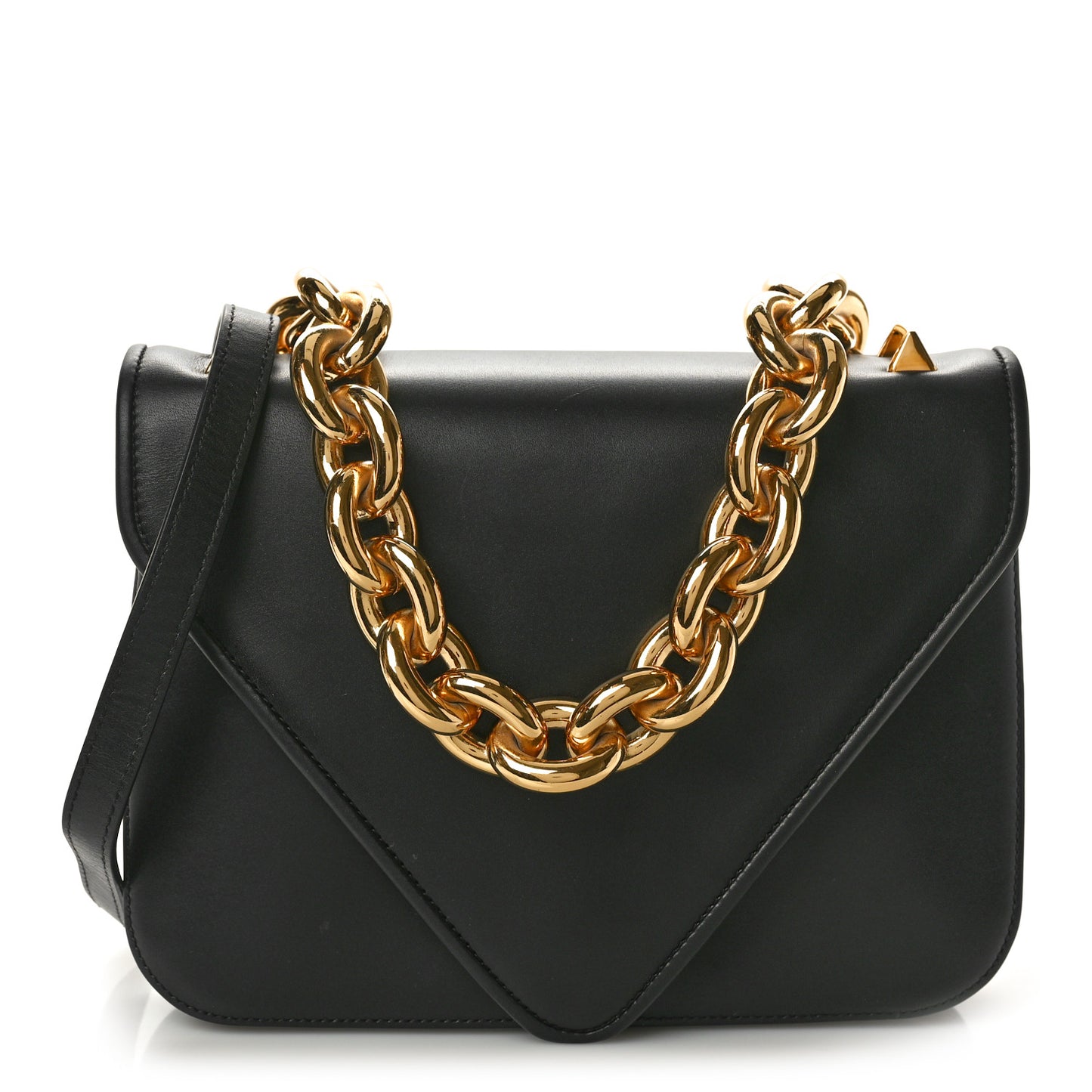 Calfskin Mount Envelope Bag Black