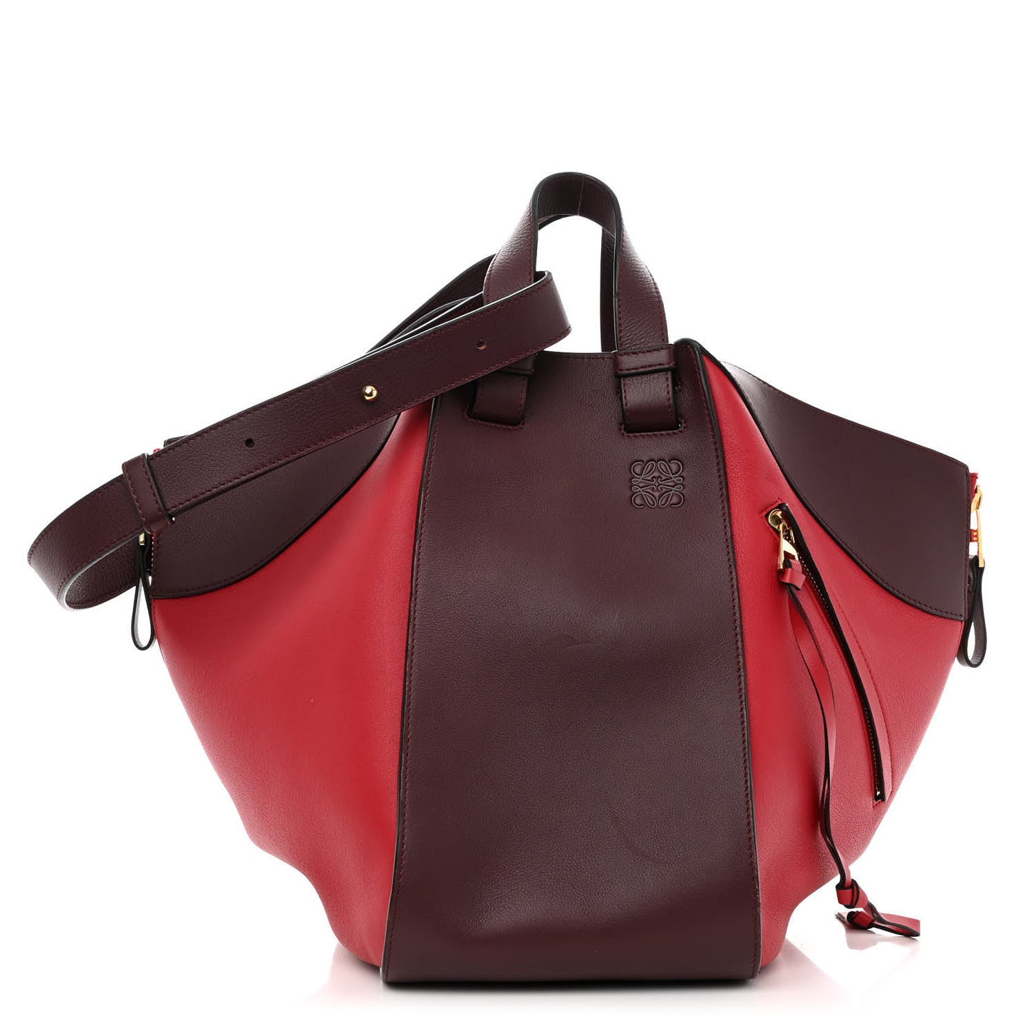 Loewe Calfskin Medium Hammock Shoulder Bag Maroon Oxblood 1 of 9