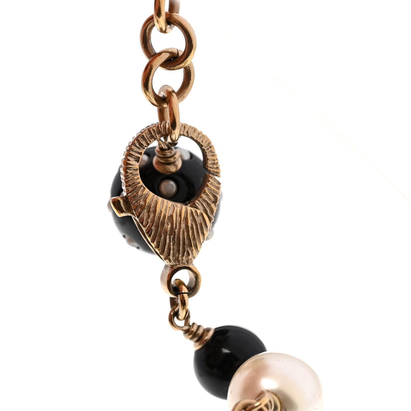 Resin Pearl Beaded CC Bracelet Gold