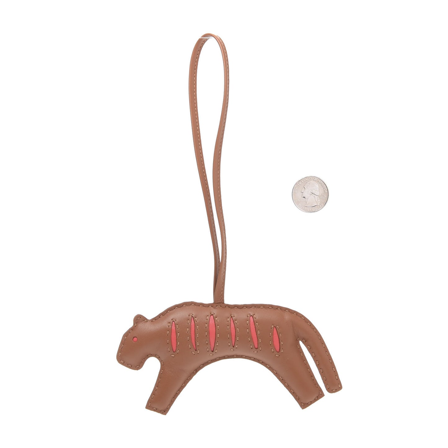 Milo Lambskin Rooroo Bag Charm Gold Rose Texas