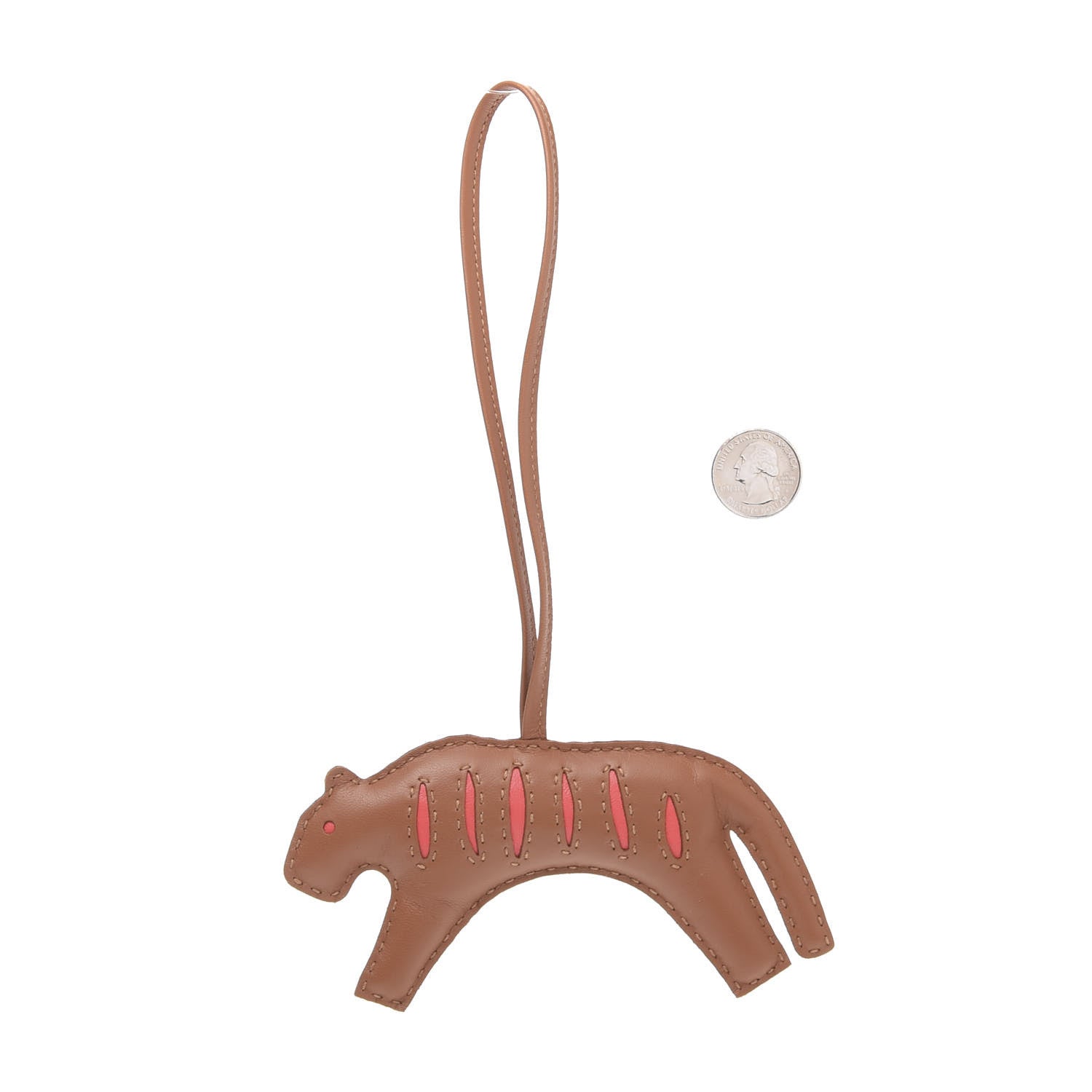 Hermes Milo Lambskin Rooroo Bag Charm Gold Rose Texas 2 of 6