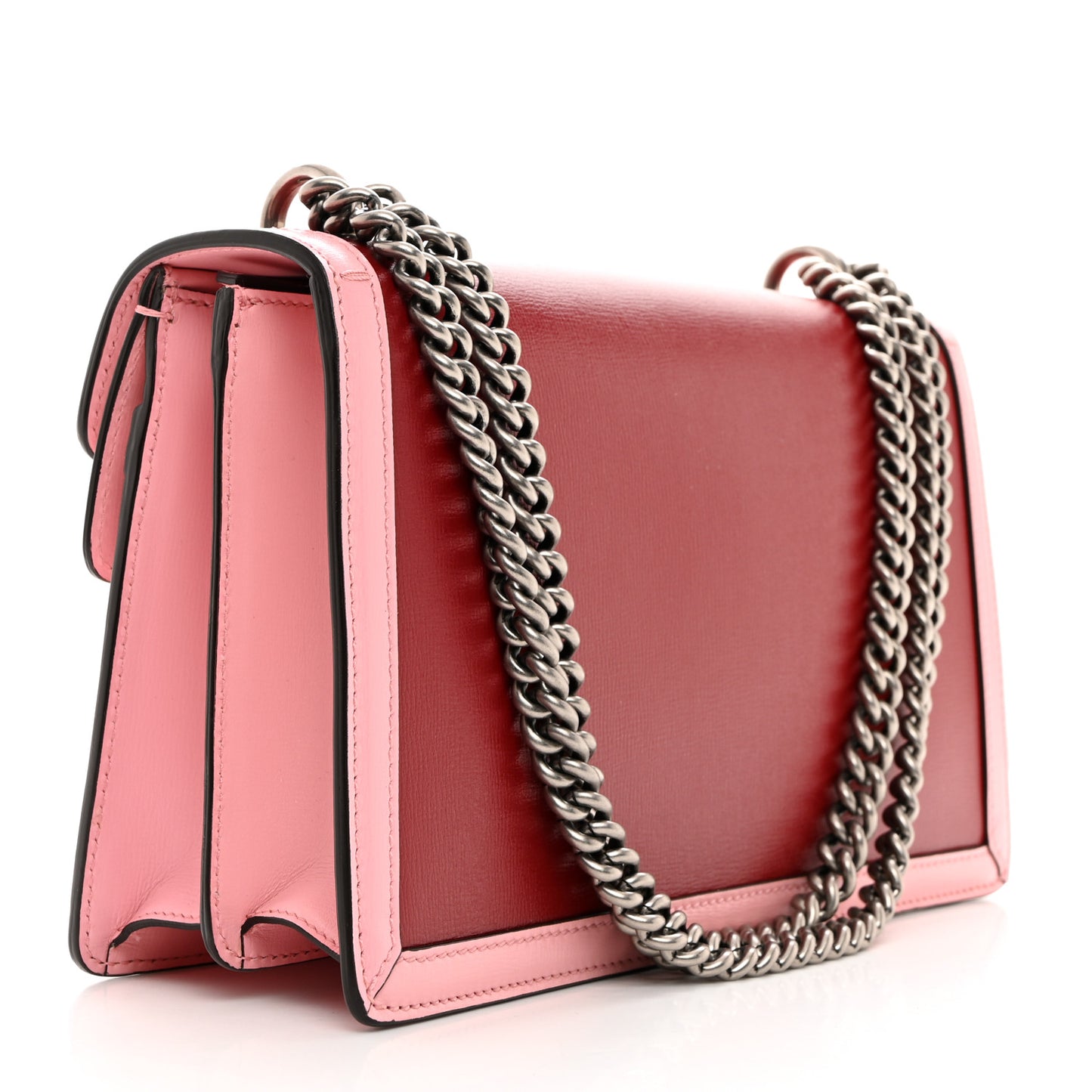 Azalea Calfskin Enamel Small Dionysus Shoulder Bag New Cherry Red Wild Rose Off White