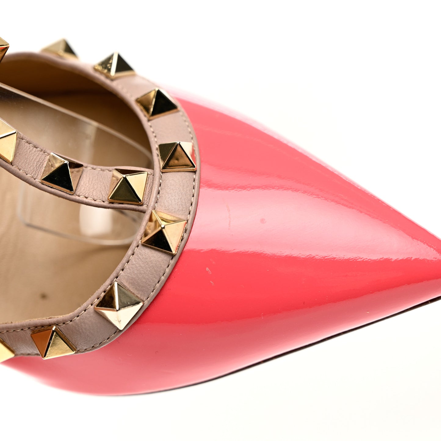 Patent Nappa Rockstud Ankle Strap 100mm Pumps 37 Pink Poudre