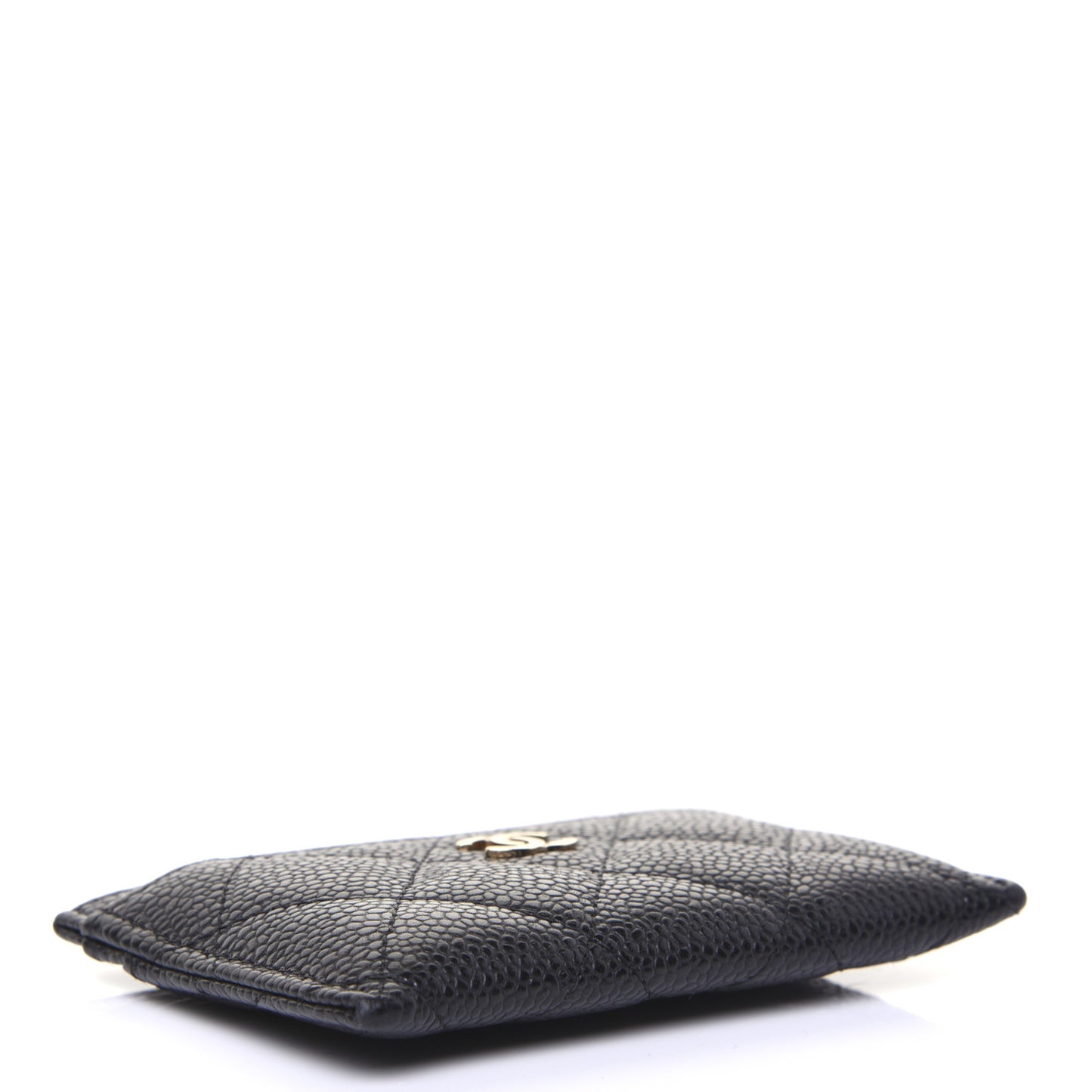 Caviar Quilted Card Holder Black