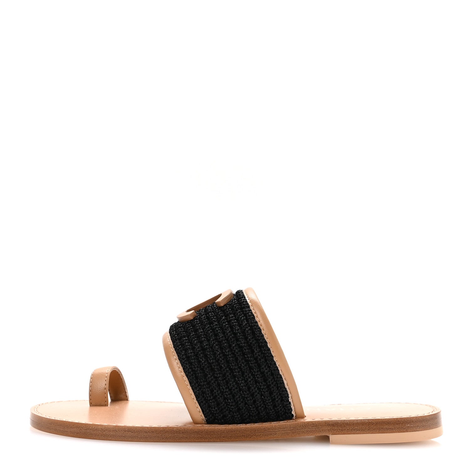 Chanel Raffia Lambskin CC Mules 37 Black Beige 1835427 – FASHIONPHILE