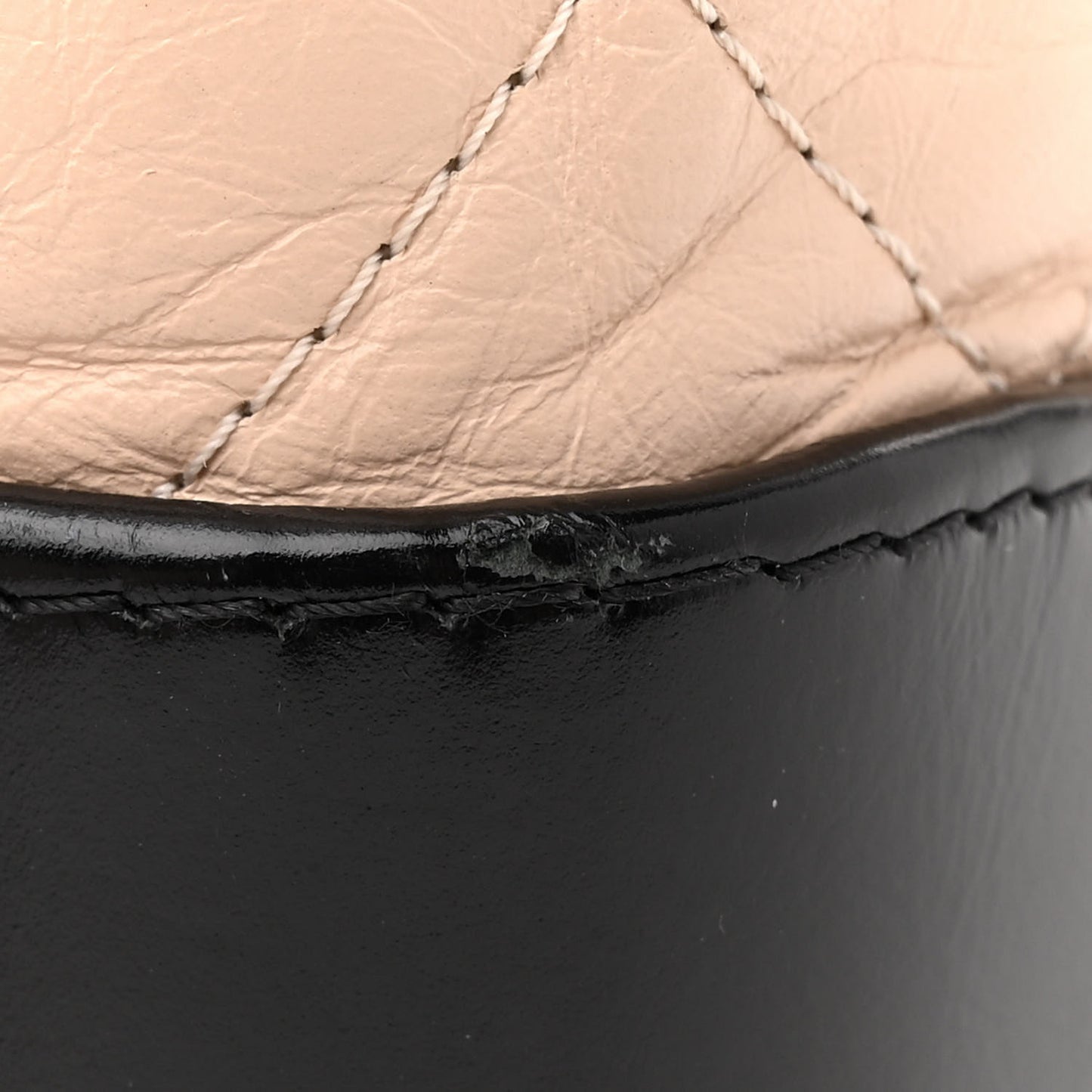 Aged Calfskin Quilted Small Gabrielle Backpack Beige Black