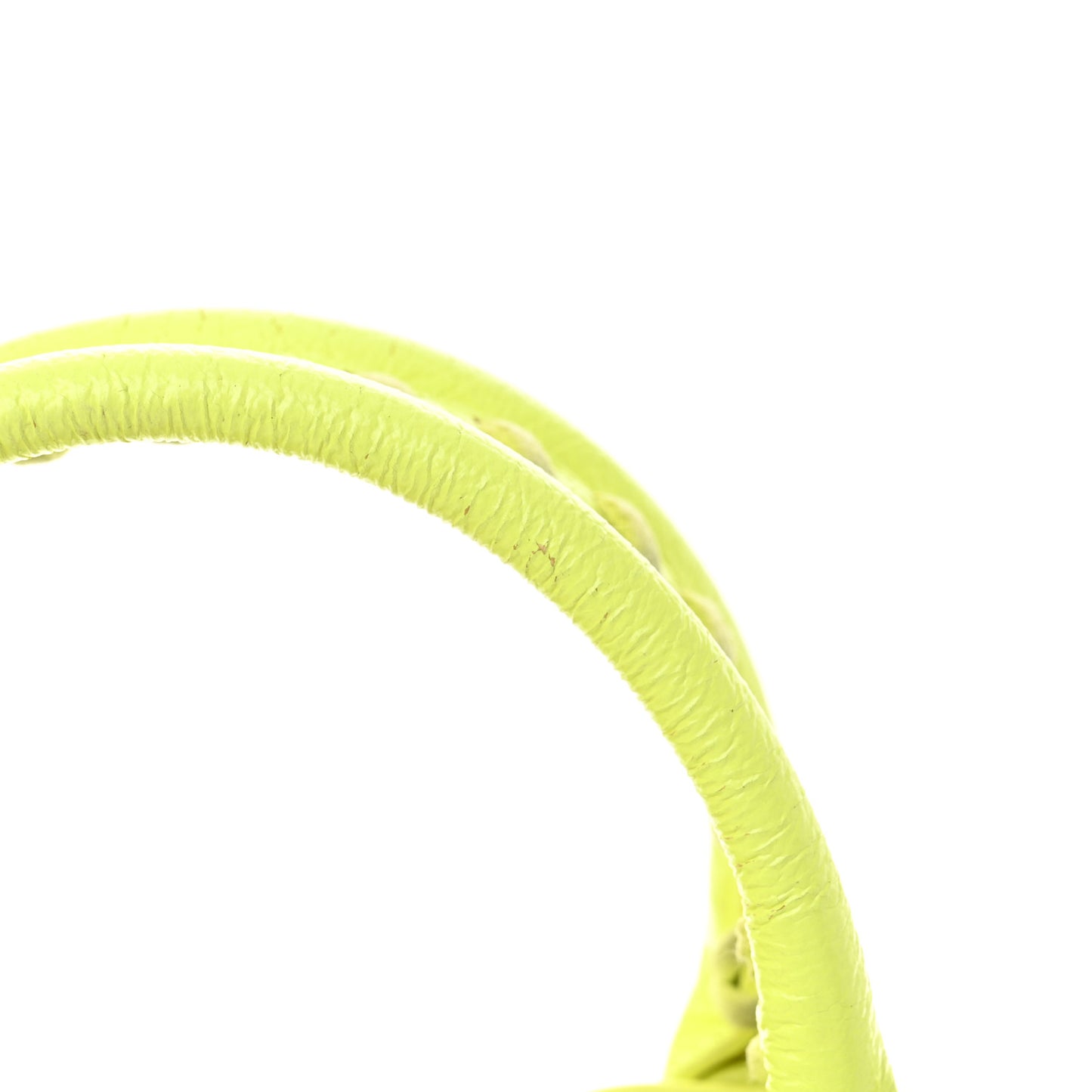 Chevre Silver Metallic Edge Hardware Mini City Acid Green
