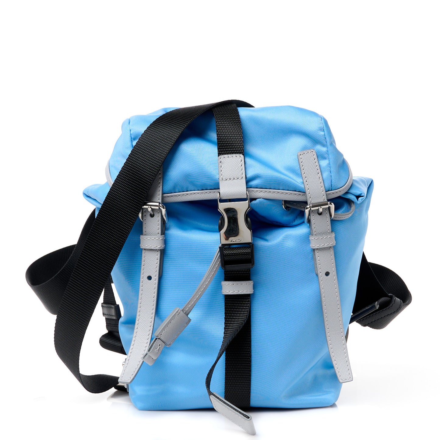 Tessuto Nylon Small Double Buckle Crossbody Pervinca