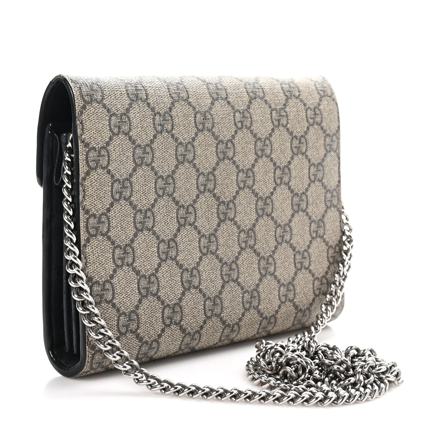 GG Supreme Monogram Mini Dionysus Chain Wallet Beige Black