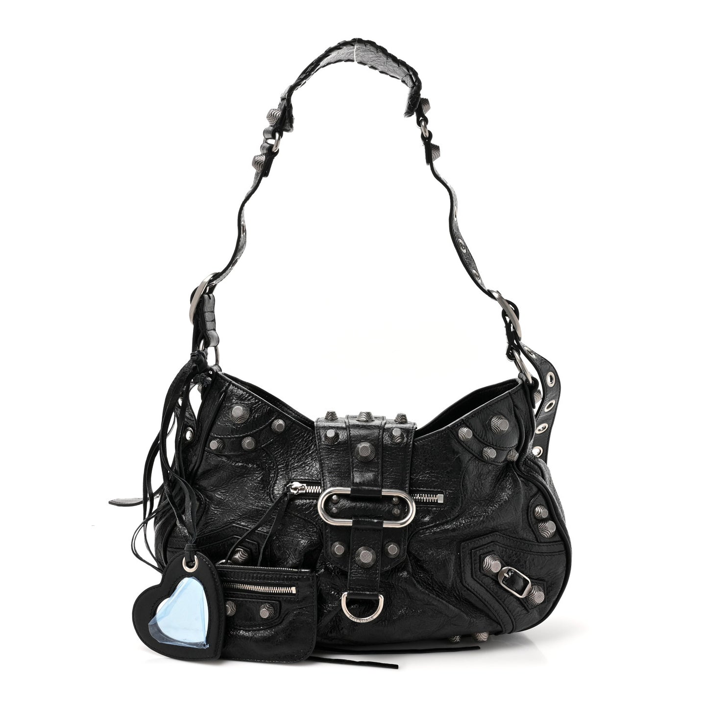 Agneau Arena Medium Le Cagole Shoulder Bag Black