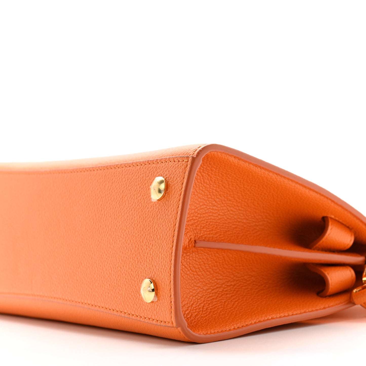 Grainy Calfskin Mini Title Bag Orange