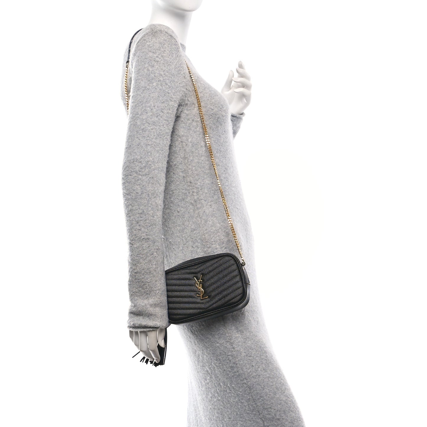 Grain De Poudre Matelasse Monogram Mini Lou Camera Bag Black