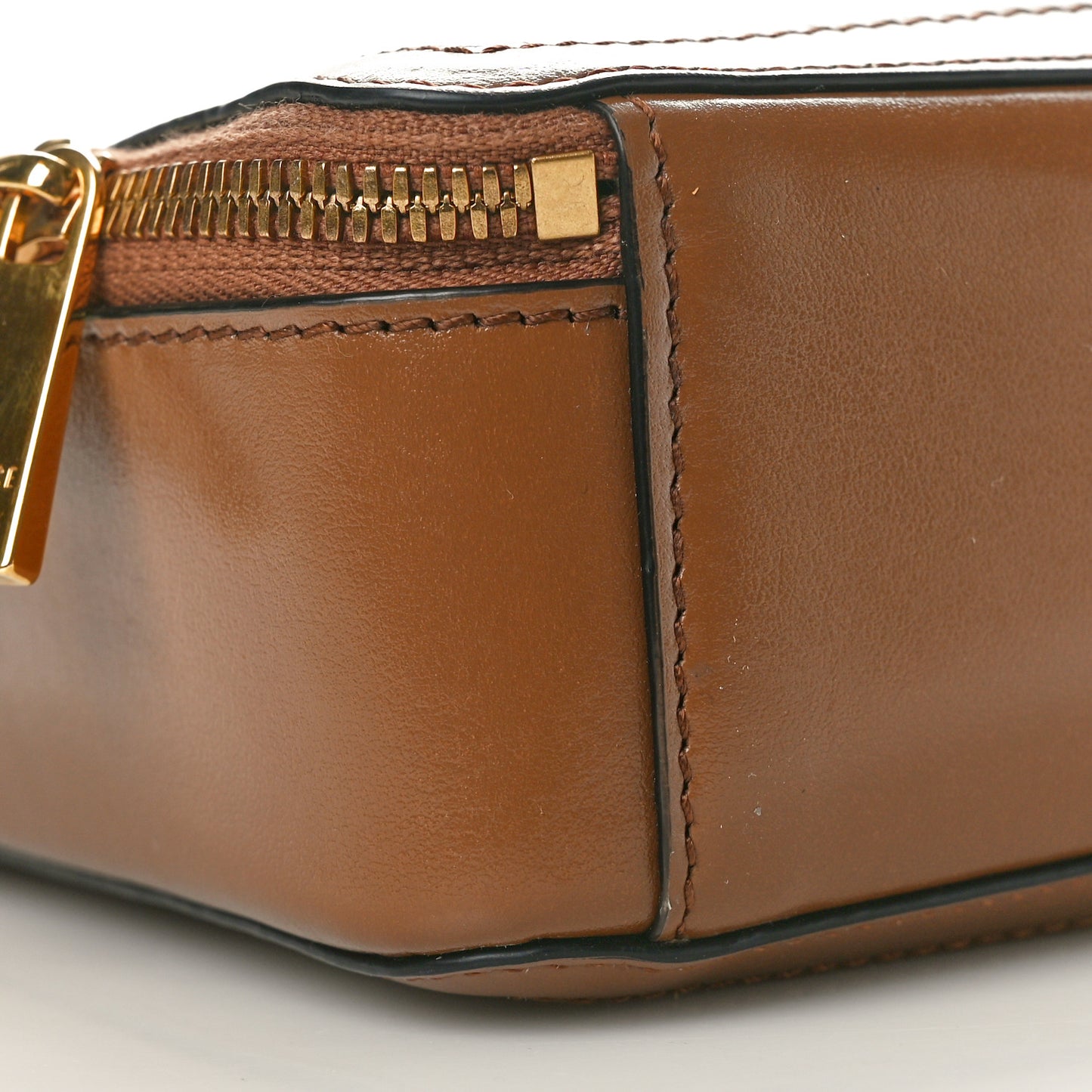 Canvas Calfskin Allover Messenger Bag Beige Brown