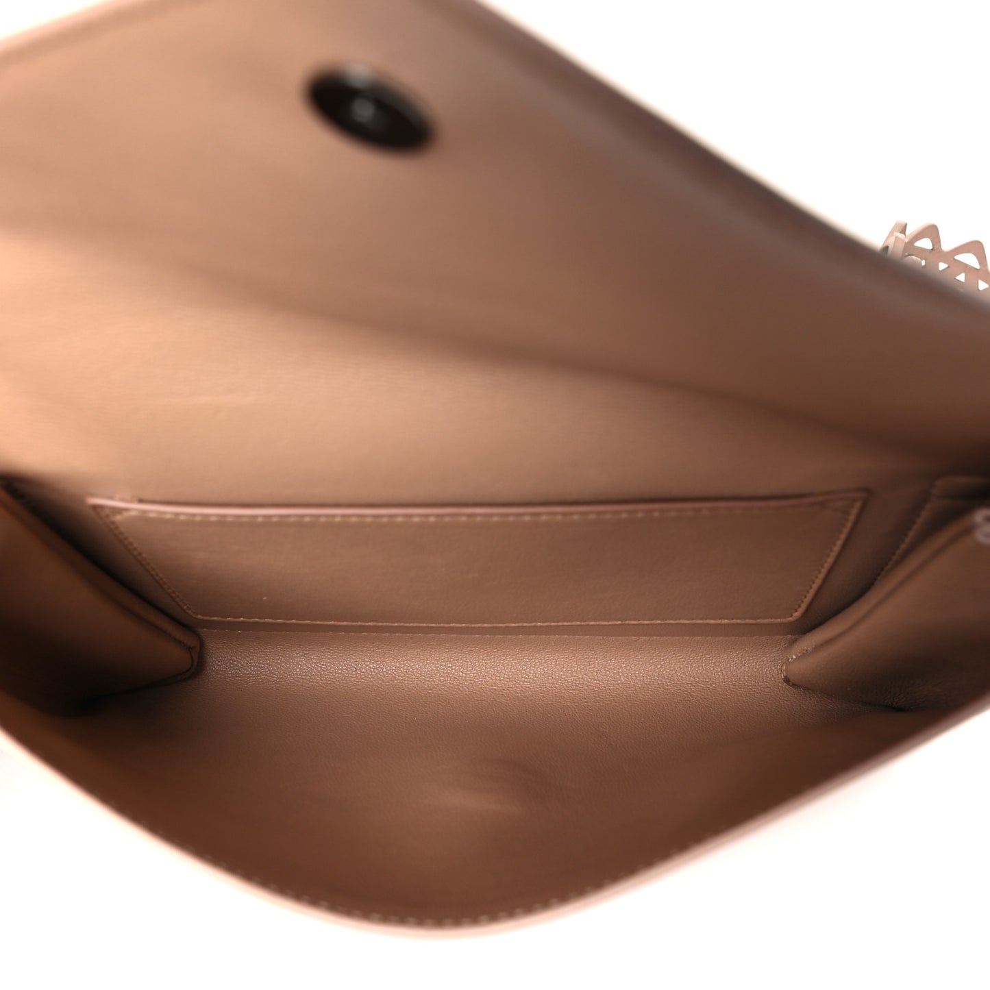 Calfskin Laser Cut Oum Double Envelope Clutch Crossbody Sable
