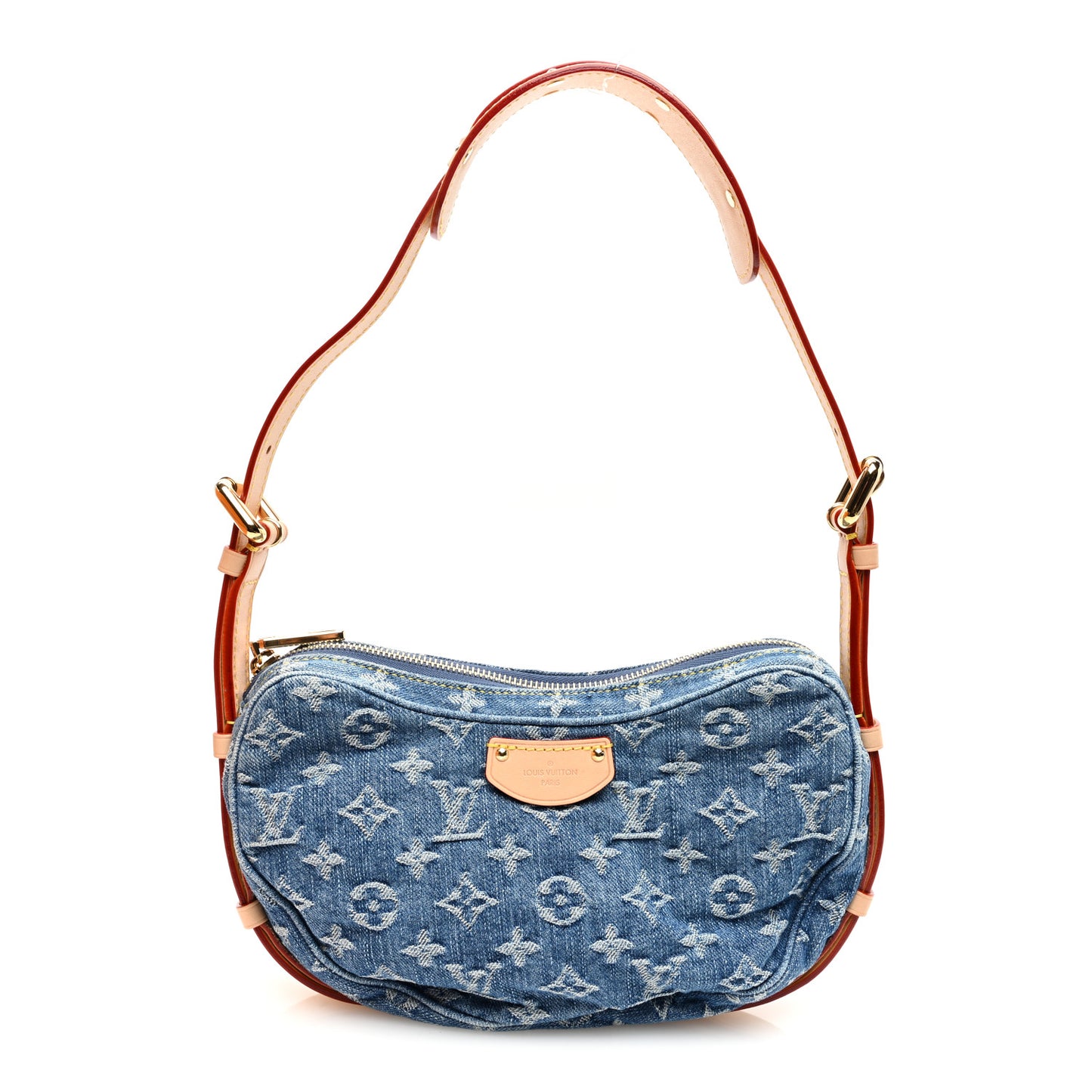 Monogram Denim Croissant MM Blue
