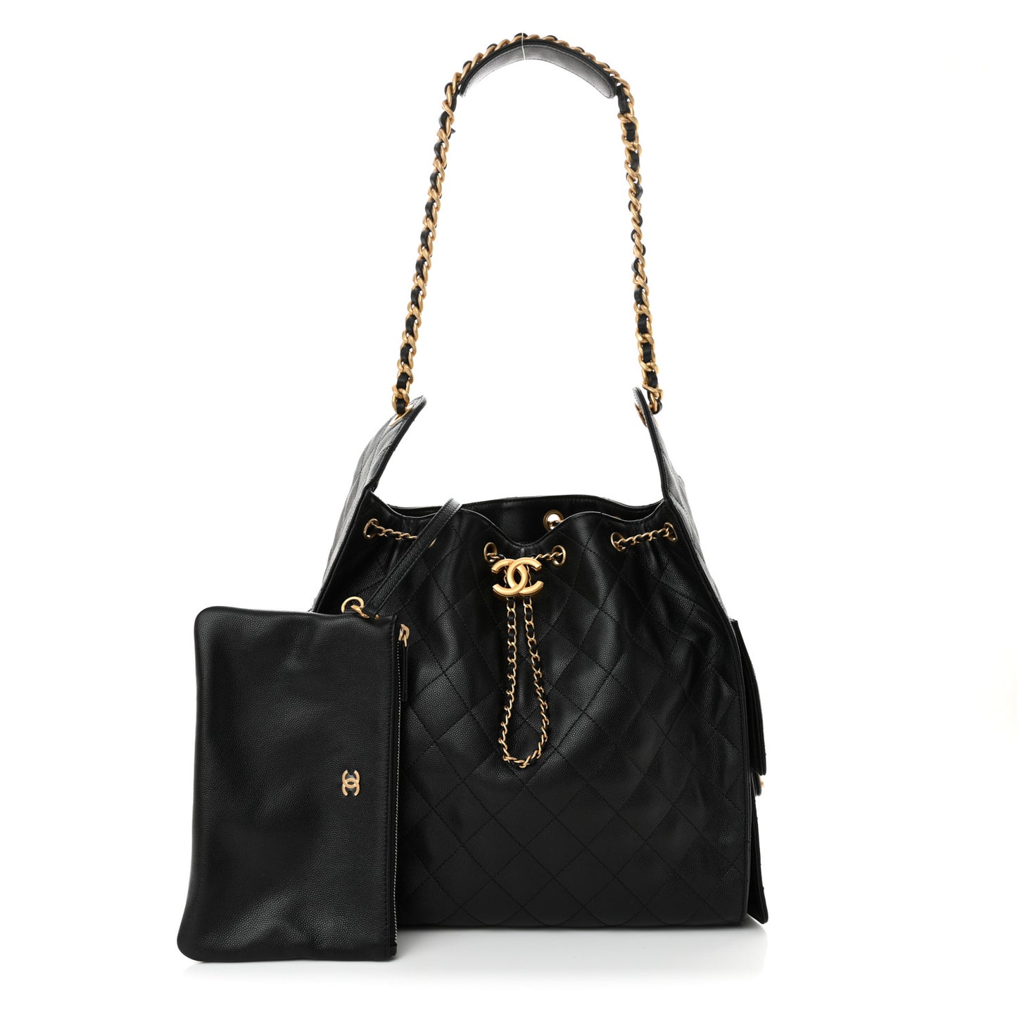 Caviar Quilted Medium Chanel 25 Handbag Black