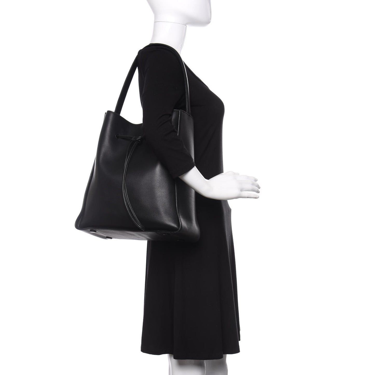 3.1 Smooth Calfskin Large Soleil Bucket Bag Black