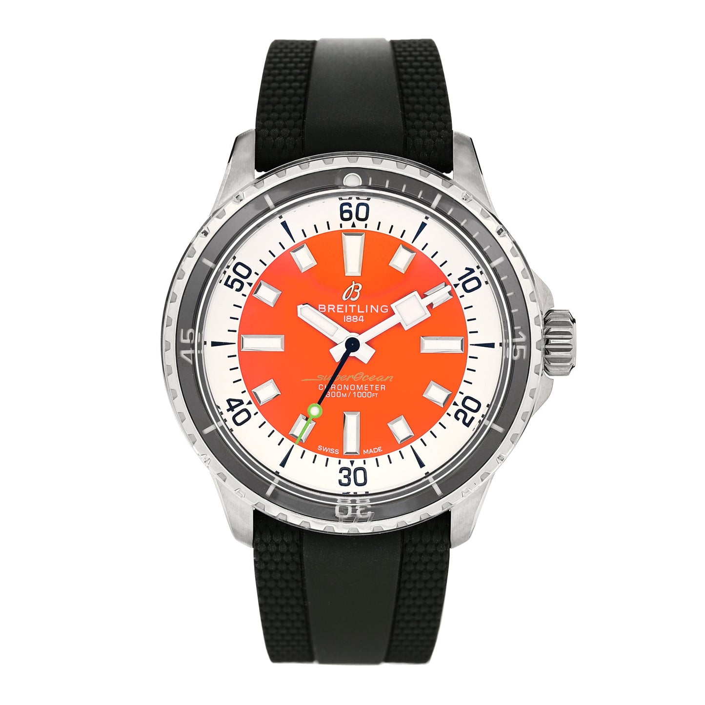 Stainless Steel Rubber 42mm SuperOcean Automatic Watch Orange A17375