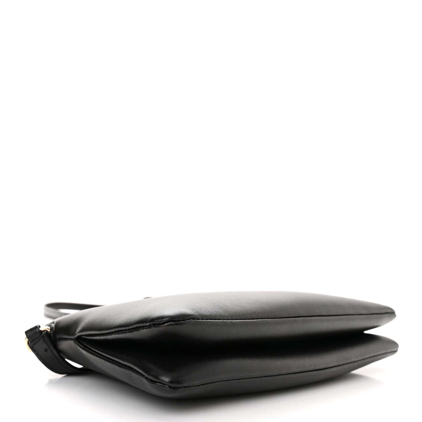 Supple Lambskin Small Faye Soft Zippered Shoulder Bag Black