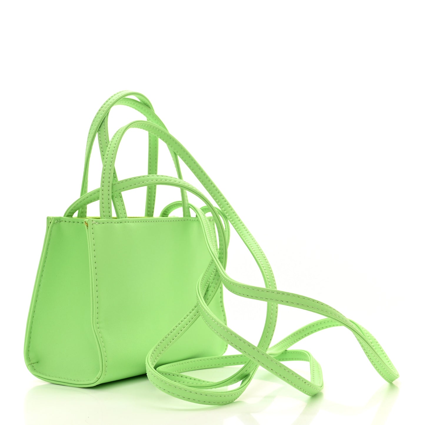 Vegan Leather Small Shopping Bag Double Mint