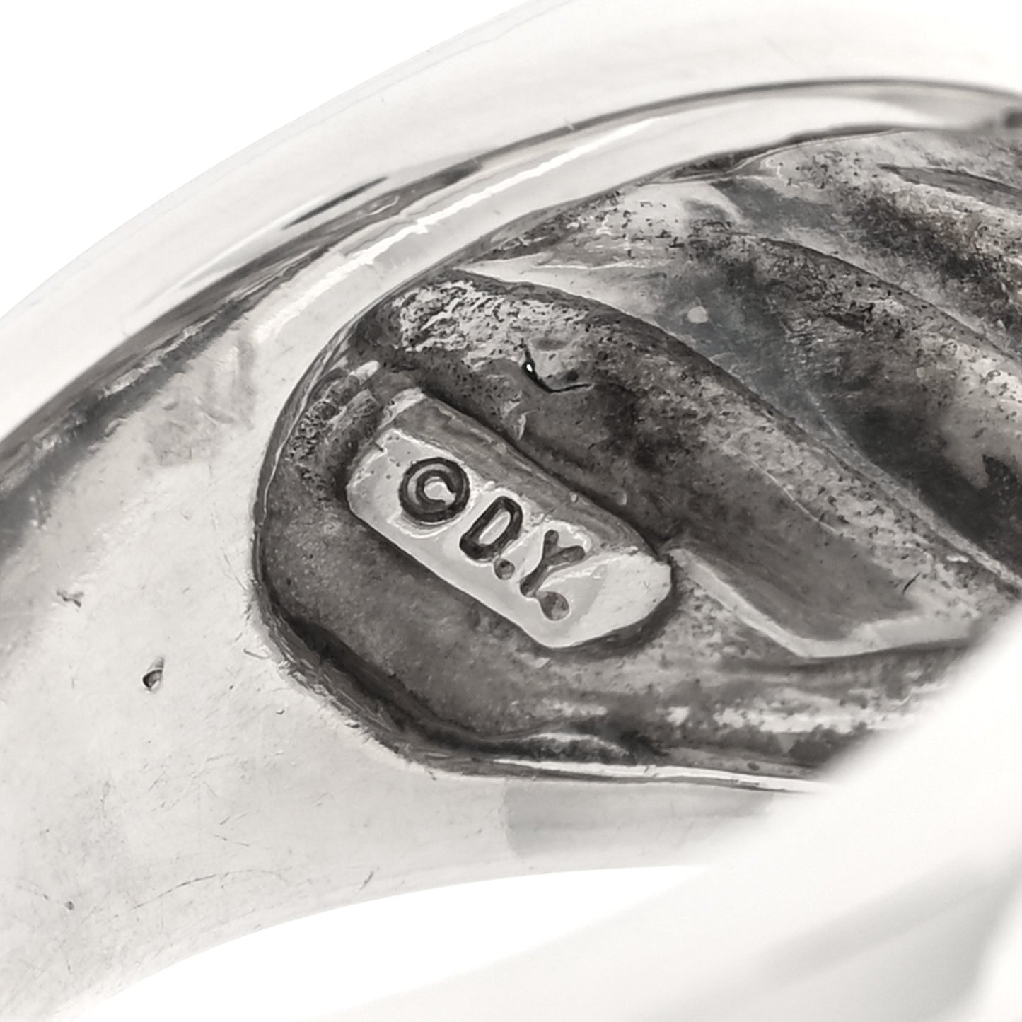 Sterling Silver Diamond Cable Cigar Band Ring 53 6.25