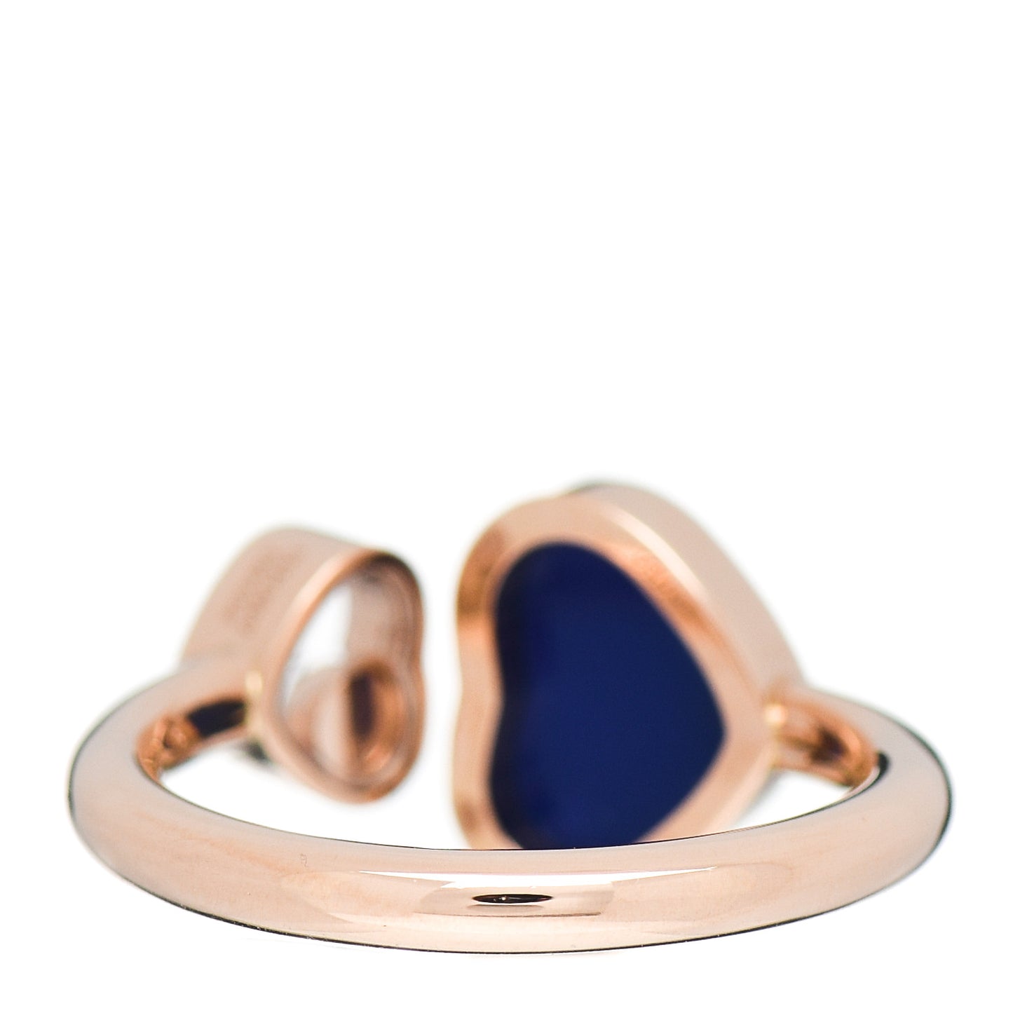 18K Rose Gold Diamond Blue Gem Happy Hearts Ring 52 6