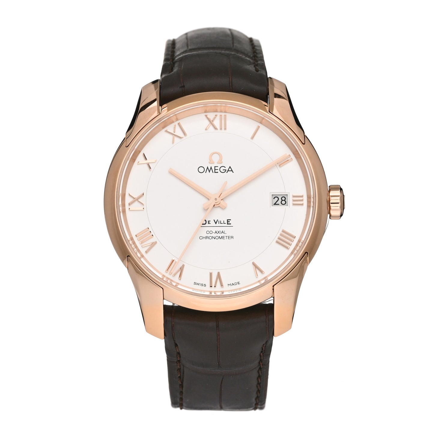 18K Red Gold Alligator 41mm De Ville Co-Axial Automatic Watch 431.53.41.21.02.001