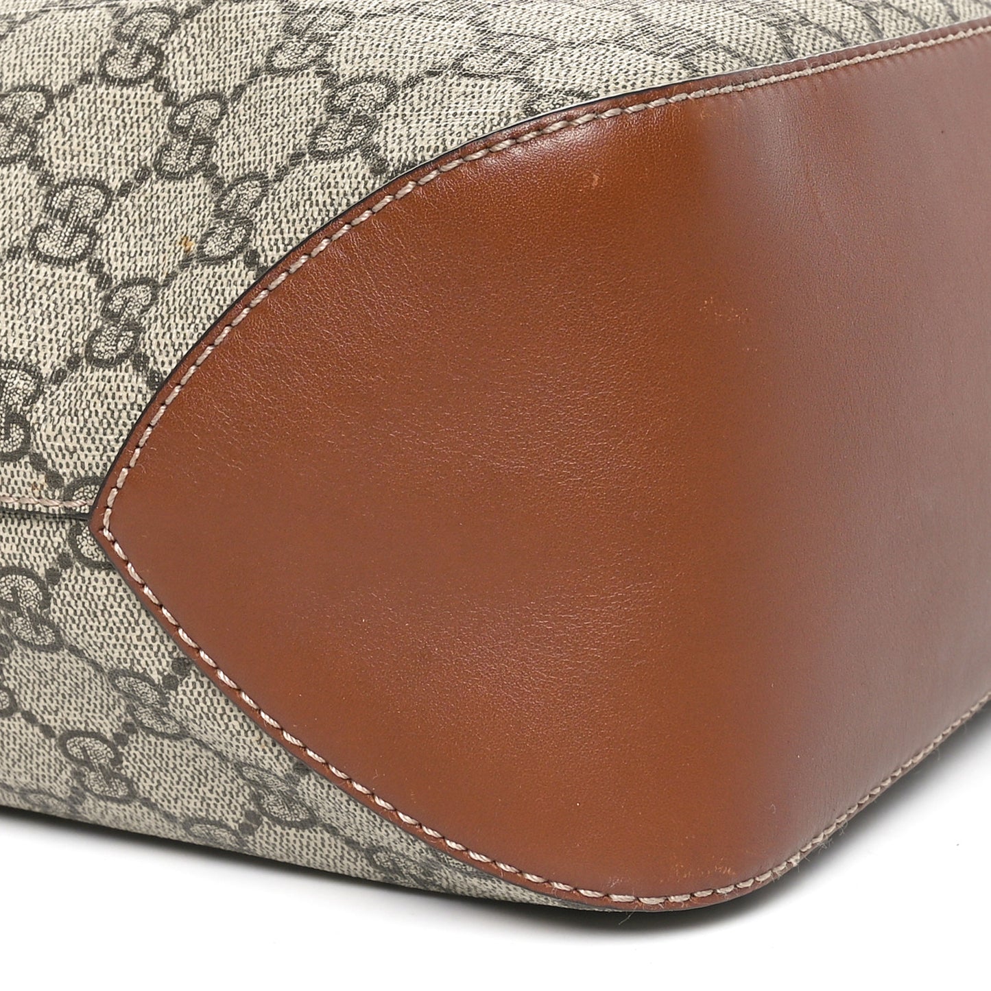 GG Supreme Monogram Large Linea A Hobo Light Brown