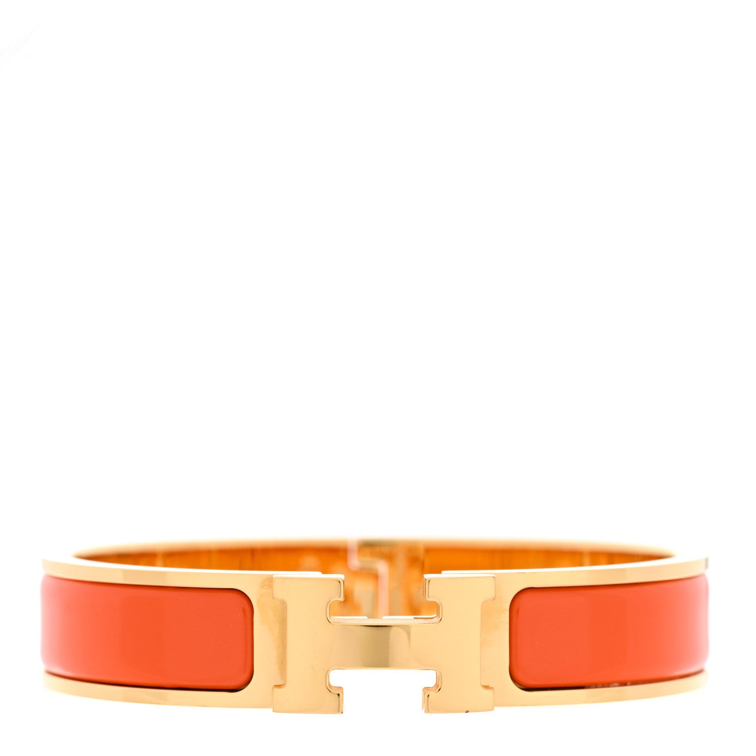 Hermes Enamel Narrow Clic Clac H Bracelet PM Orange 1 of 5