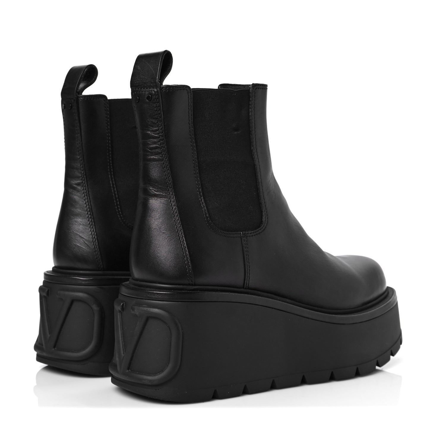 Calfskin VLOGO Uniqueform Chelsea 55/85mm Flatform Ankle Boots 41 Black