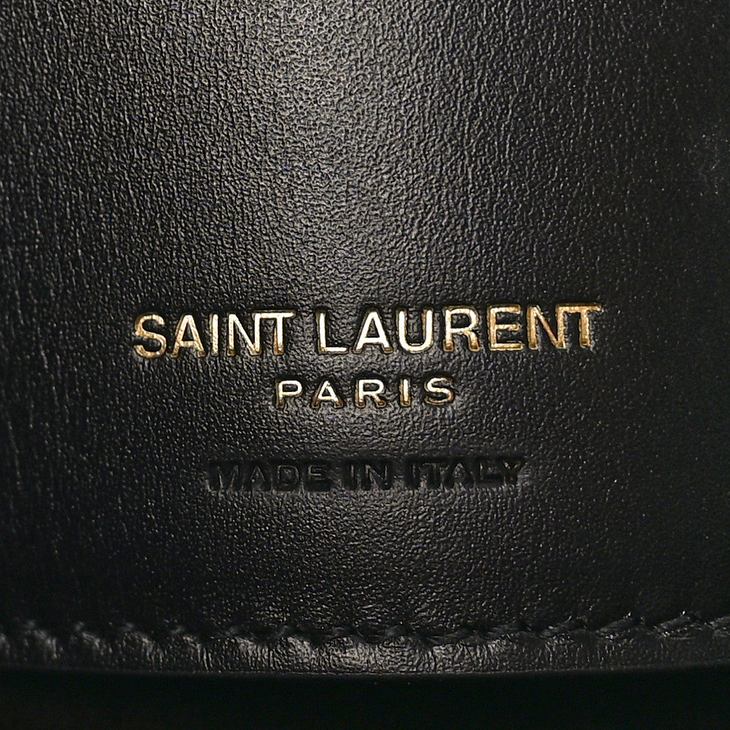 Smooth Shiny Calfskin Monogram Le 37 Bucket Bag Black