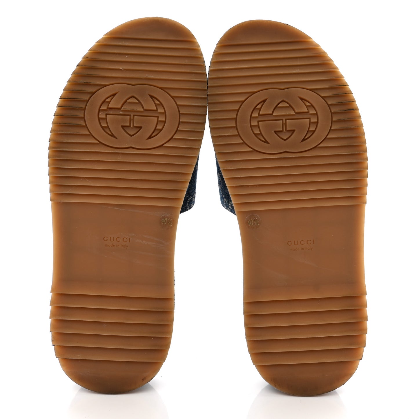 New Denim GG Monogram Angelina Platform 55mm Slide Sandals 40.5 Blue Tea