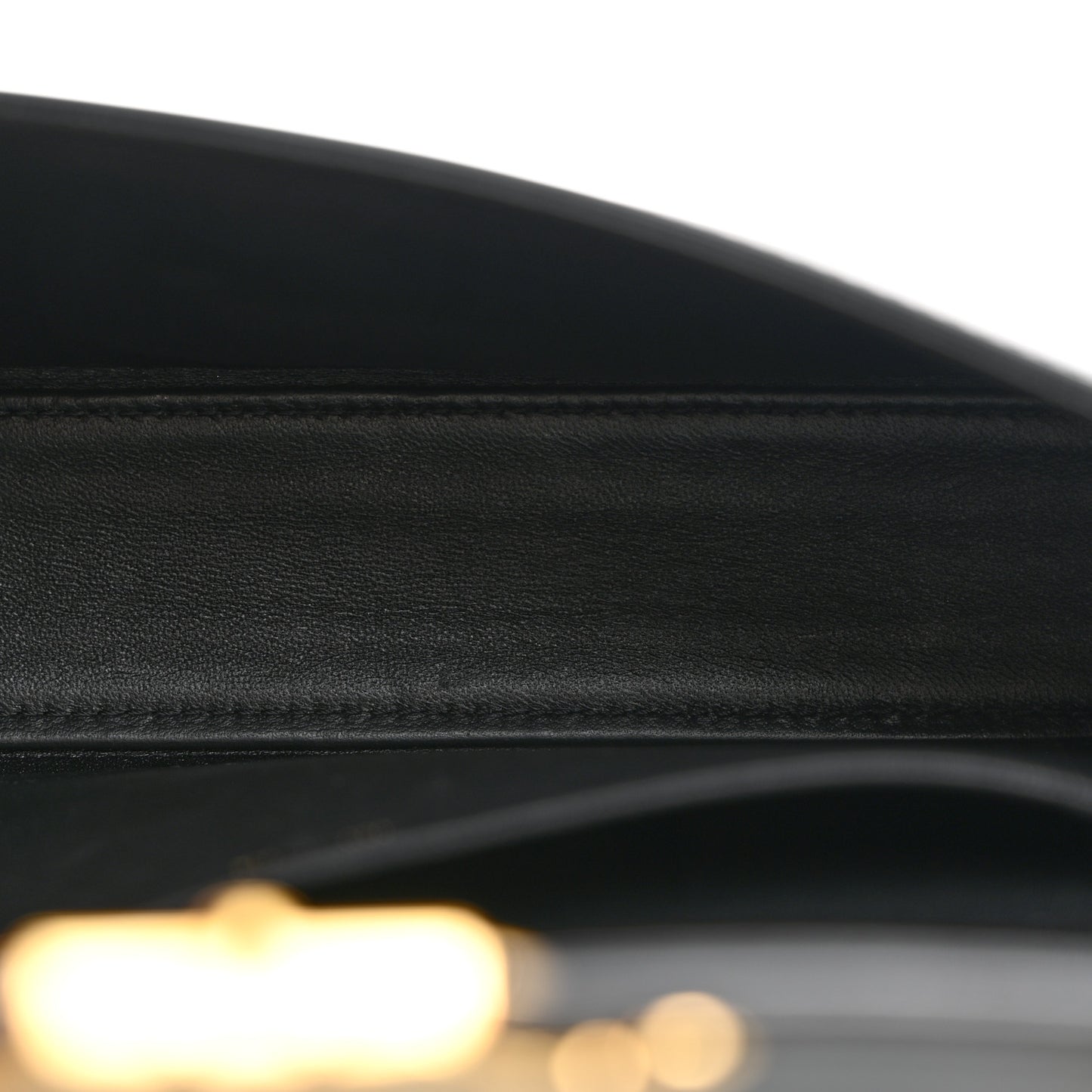Shiny Calfskin Triomphe Chain Shoulder Bag Black