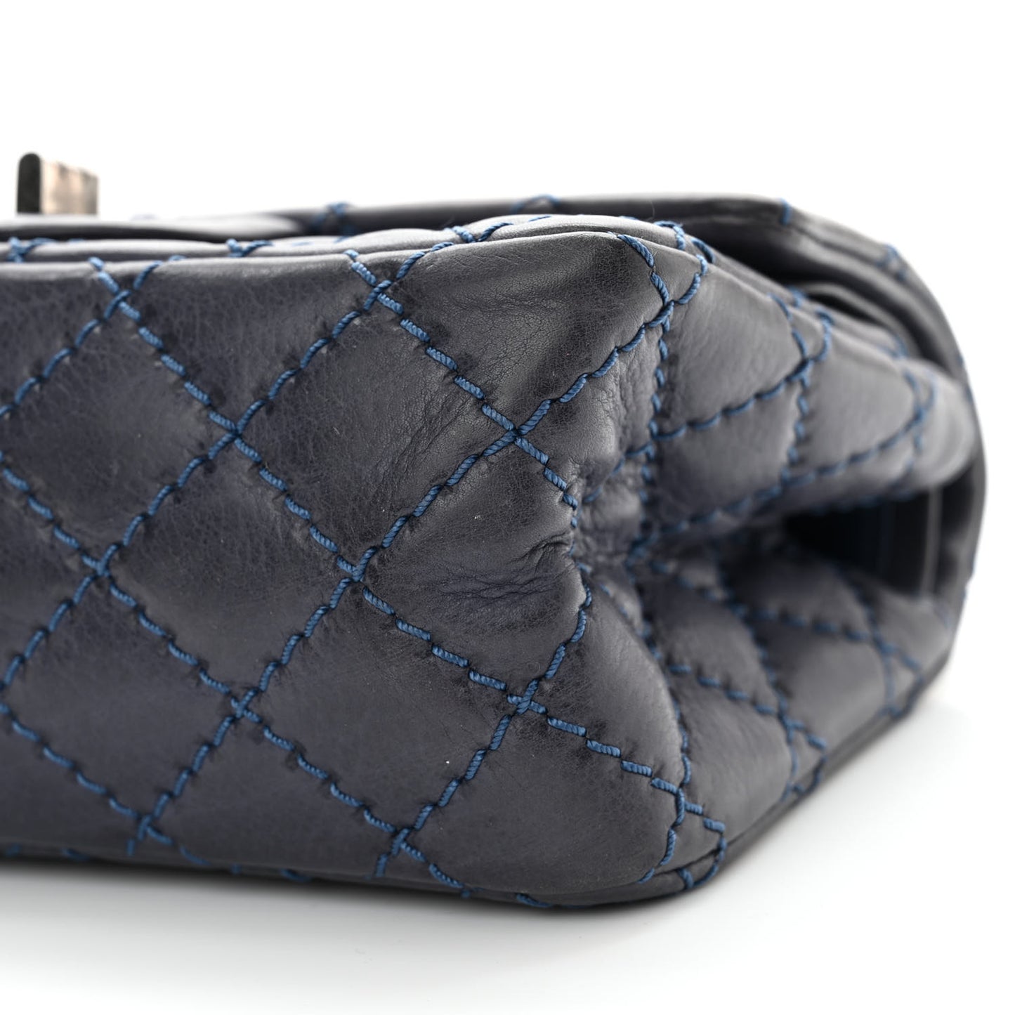 Aged Calfskin Quilted 2.55 Reissue Mini Flap Navy