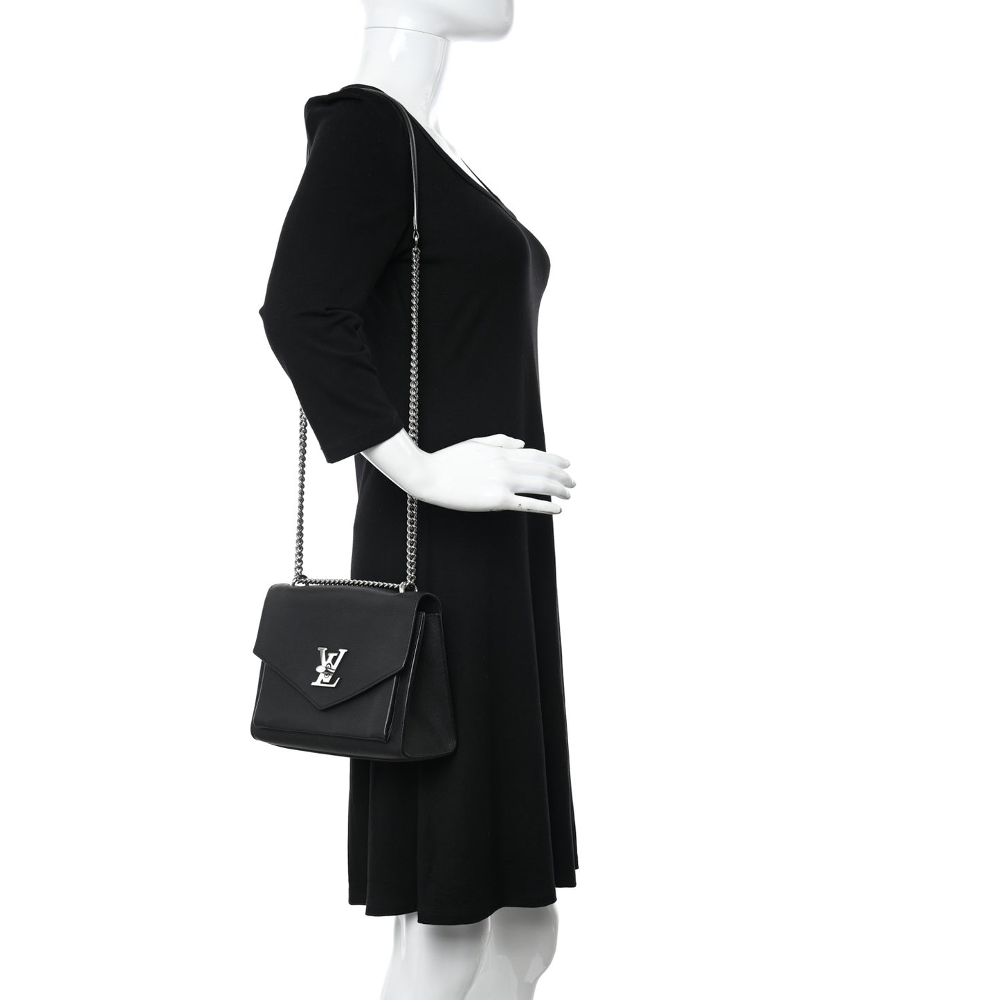 Soft Calfskin Mylockme Chain Bag BB Black