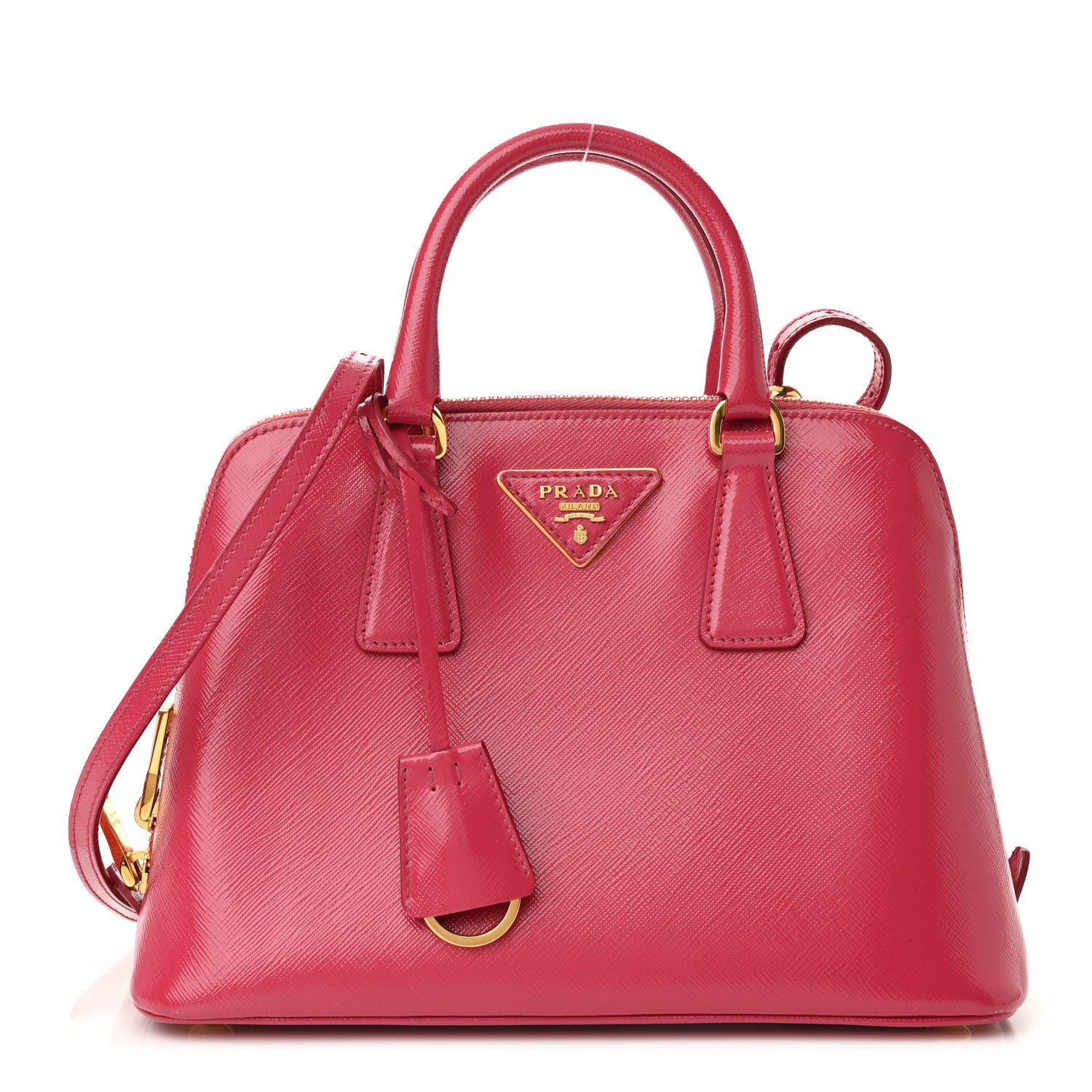 Prada Saffiano Lux Small Promenade Tote Peonia 1 of 9