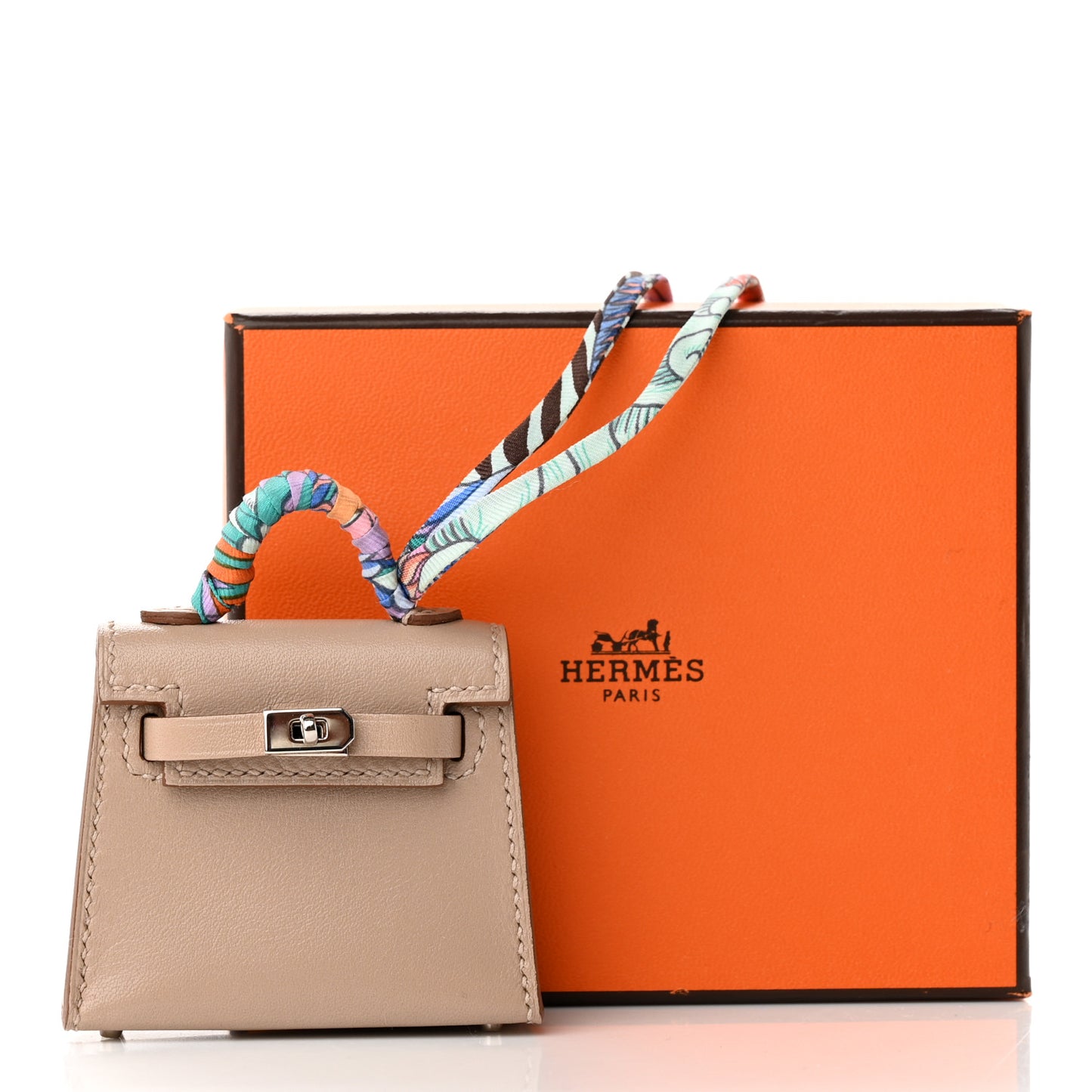 Tadelakt Mini Kelly Twilly Bag Charm Argile