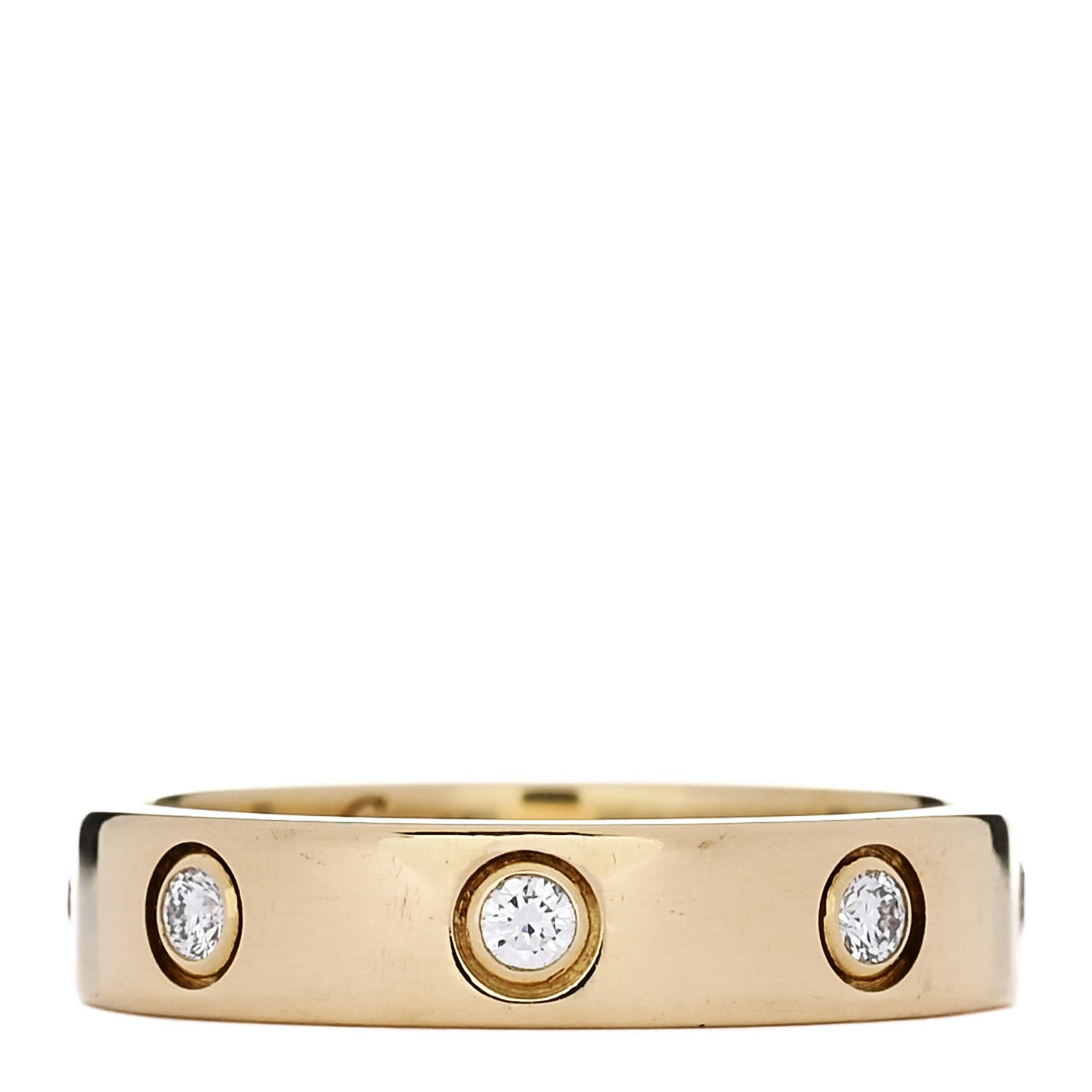 18K Yellow Gold 8 Diamond 4mm LOVE Wedding Band Ring 51 5.75