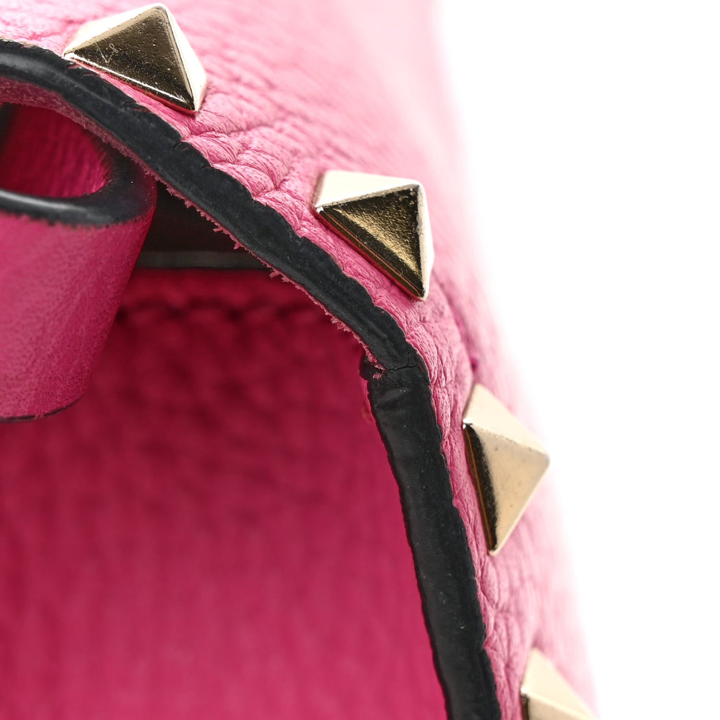 Pebbled Calfskin Medium Rockstud Flip Lock Crossbody Bag Pink Orchid
