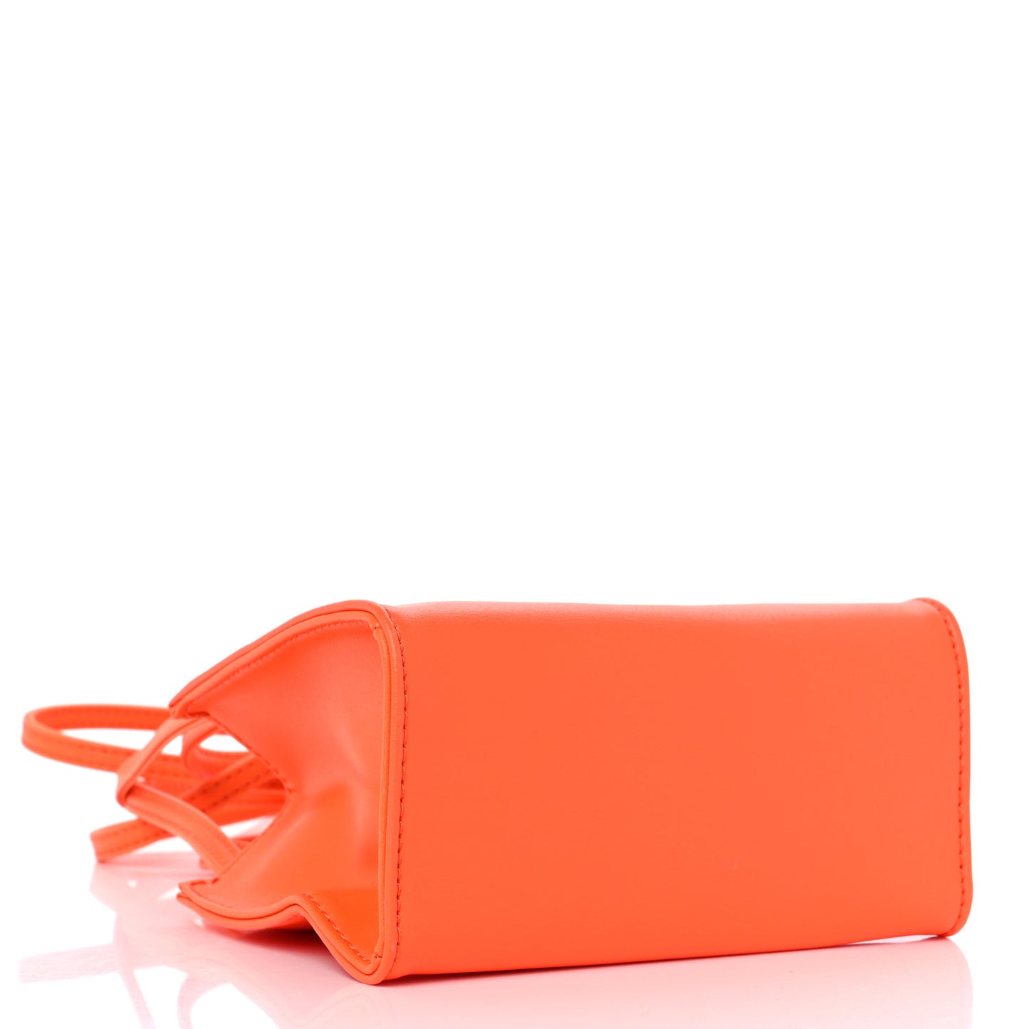 Vegan Leather Small Shopping Bag Orange