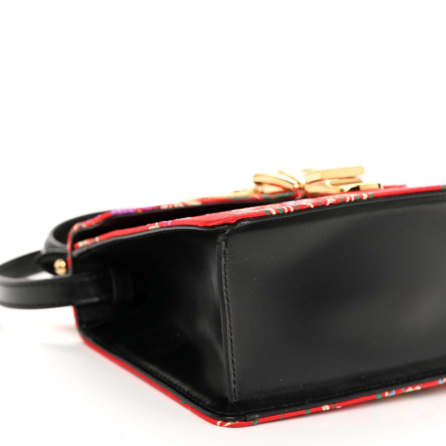 Jacquard Floral Mini Sylvie Top Handle Bag Red Multicolor Black