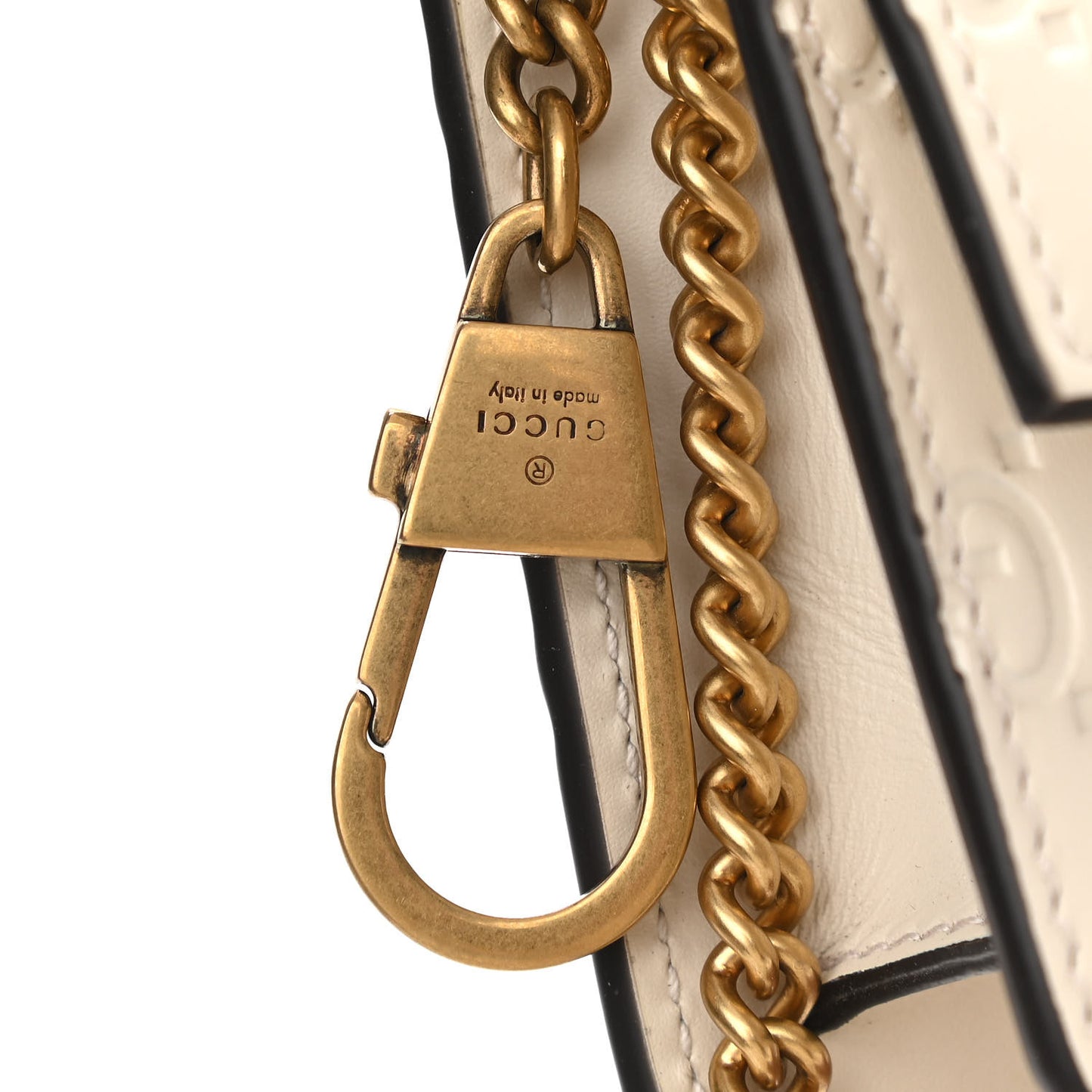 Guccissima Mini Cherry Chain Bag White