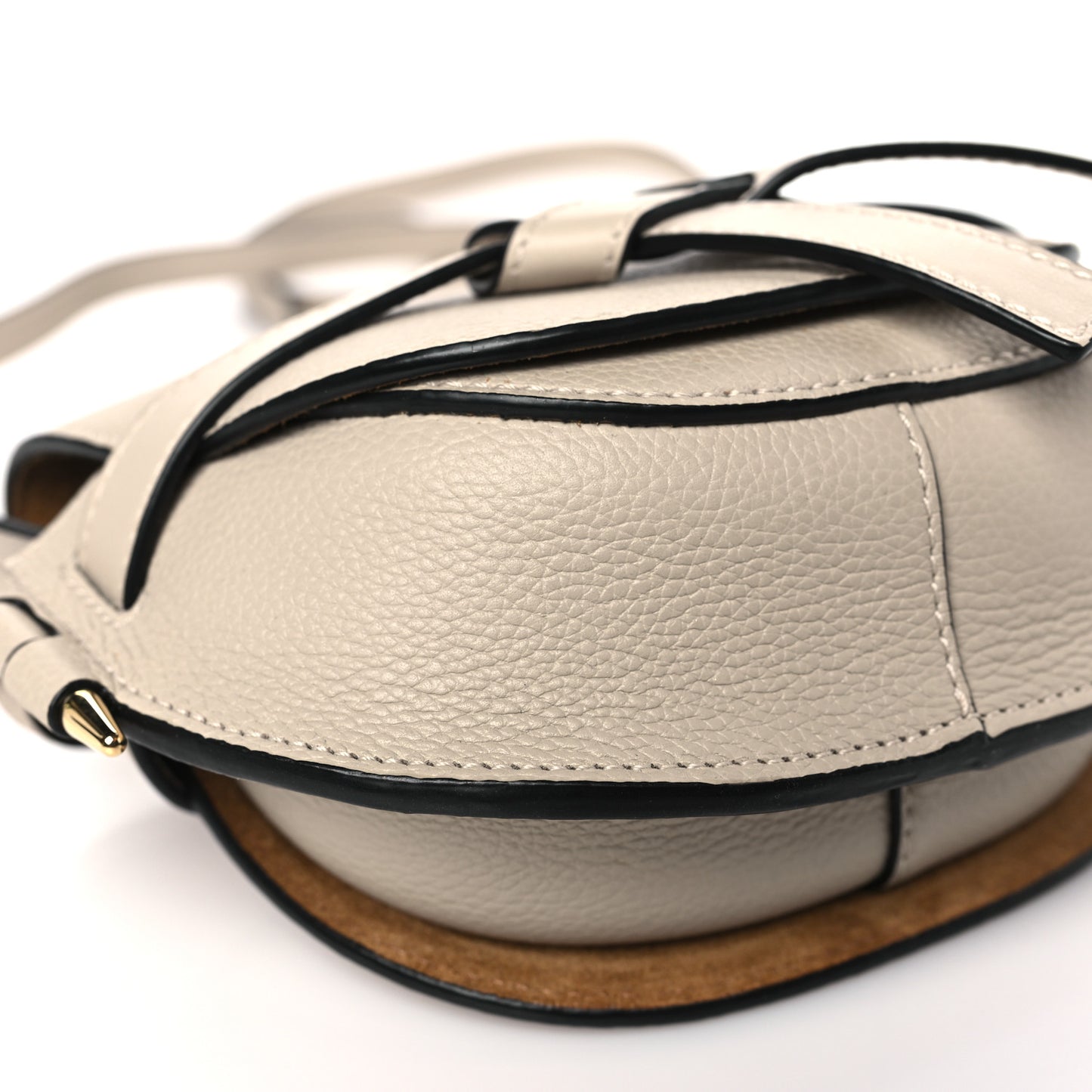 Grained Calfskin Mini Gate Crossbody Bag Light Oat