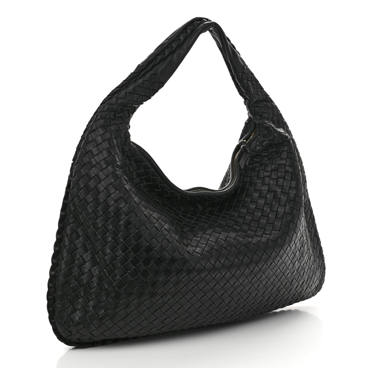 Nappa Intrecciato Medium Veneta Hobo Black