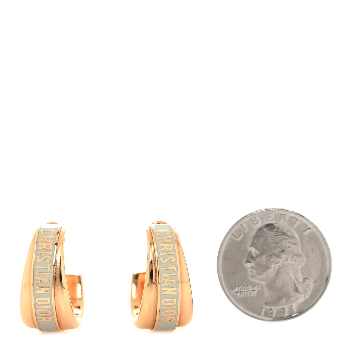 Metal Enamel Code Hoop Earrings Placid Blue Gold