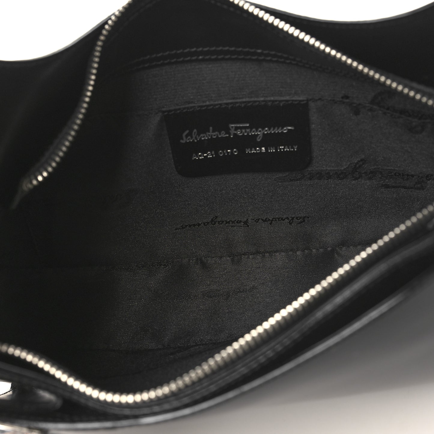 Soft Calfskin Gancini Hobo Black
