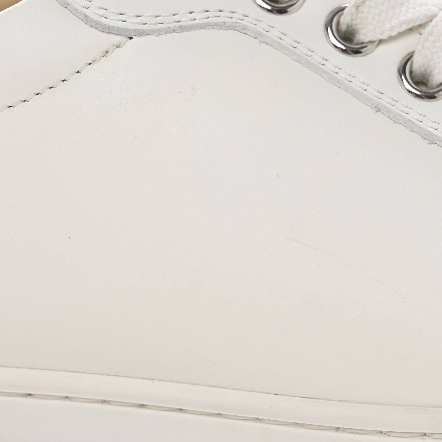 Calfskin Strass Junior Flat Sneakers 36.5 36.5 Version Latte