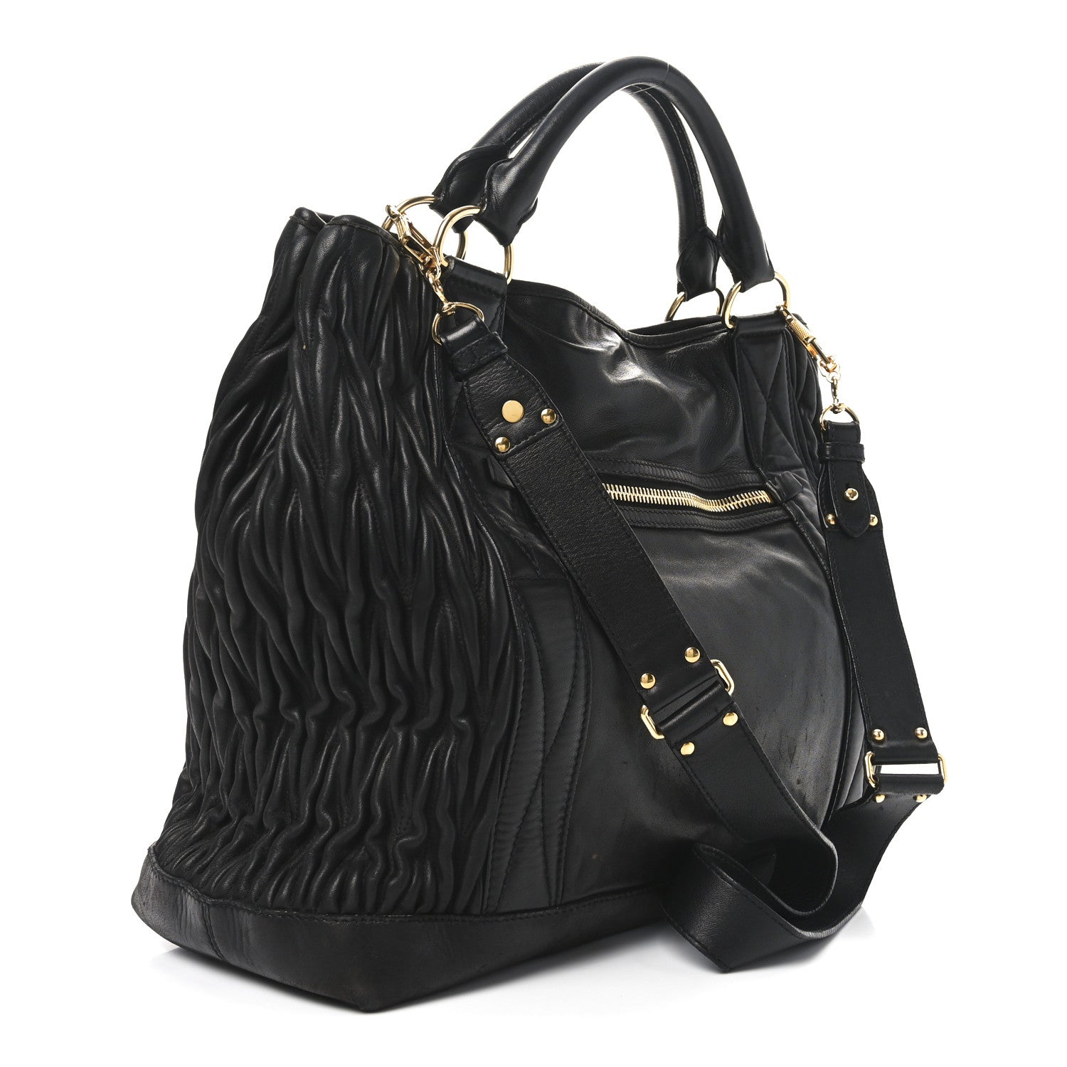 Miu Miu Nappa Matelasse Top Handle Black 3 of 10