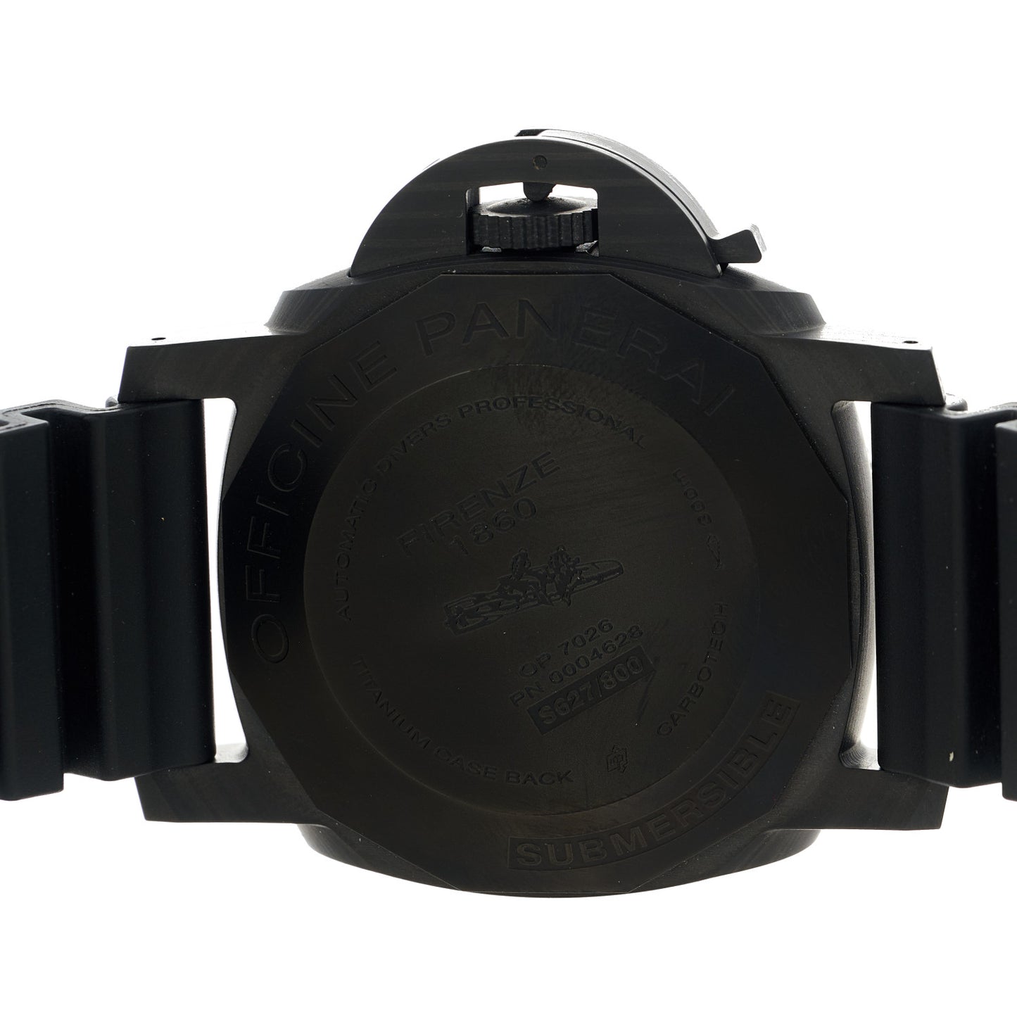 Carbotech Rubber 47mm Luminor Submersible 1950 3 Days Automatic Watch Black PAM00616