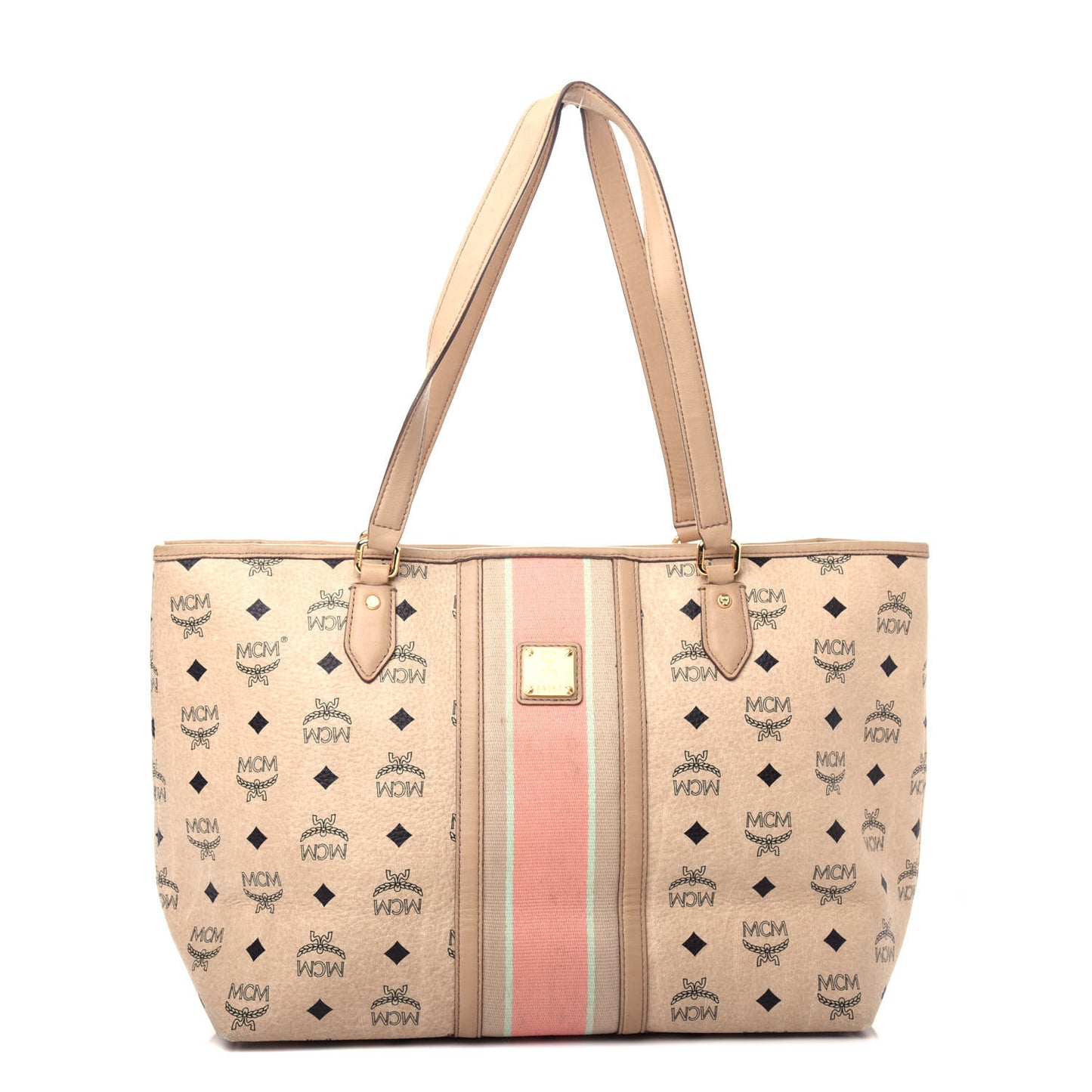 Visetos Striped Tote Beige